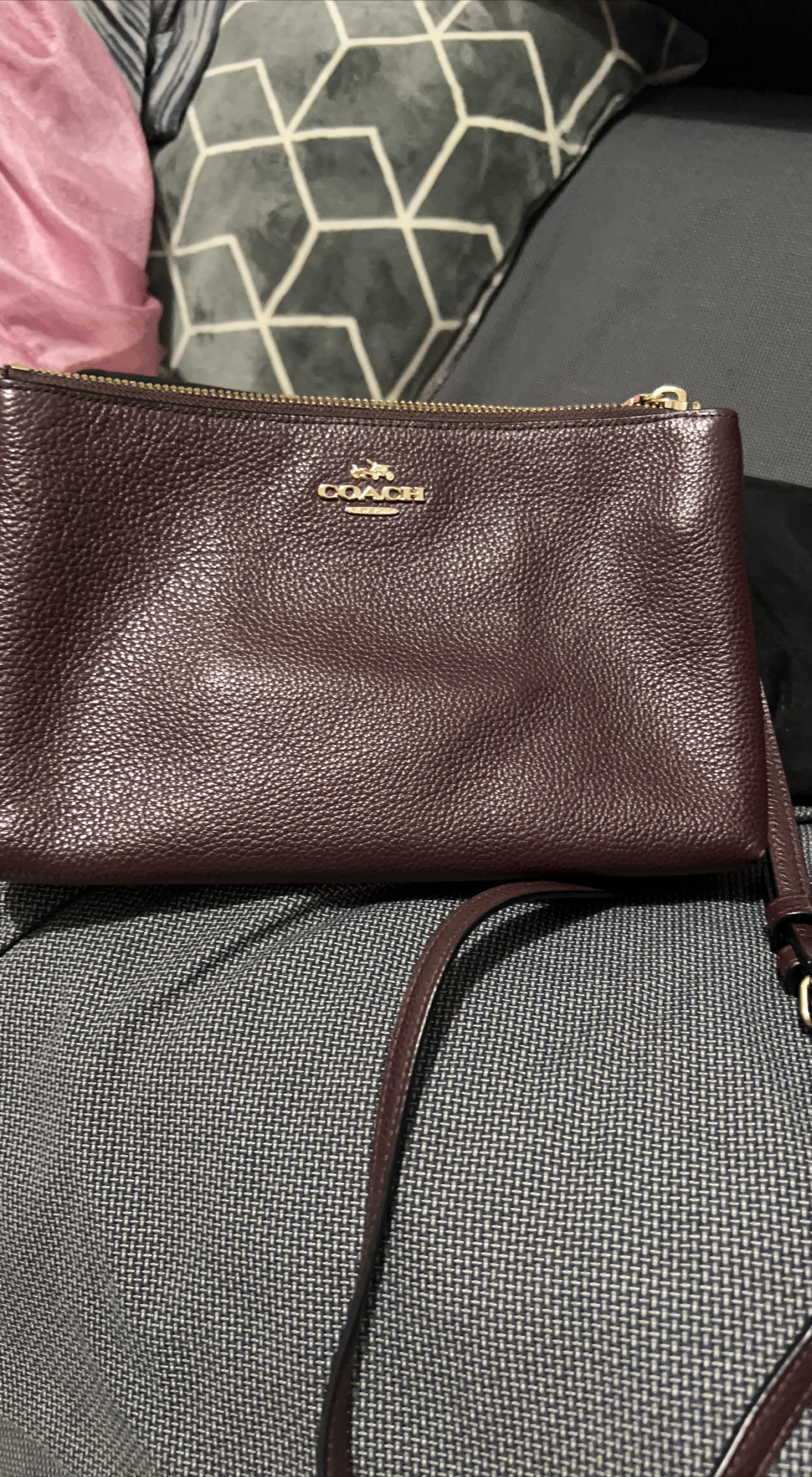 Coach Leather Crossbody Bag - Burgundy thumbnail