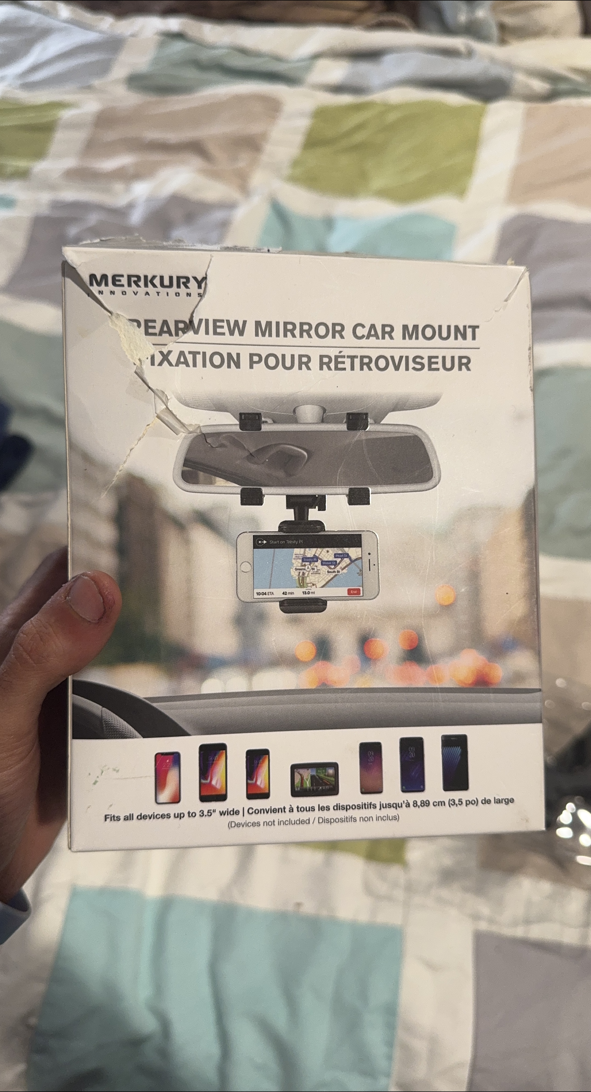Rearview Mirror Car Mount - holds phones safely!