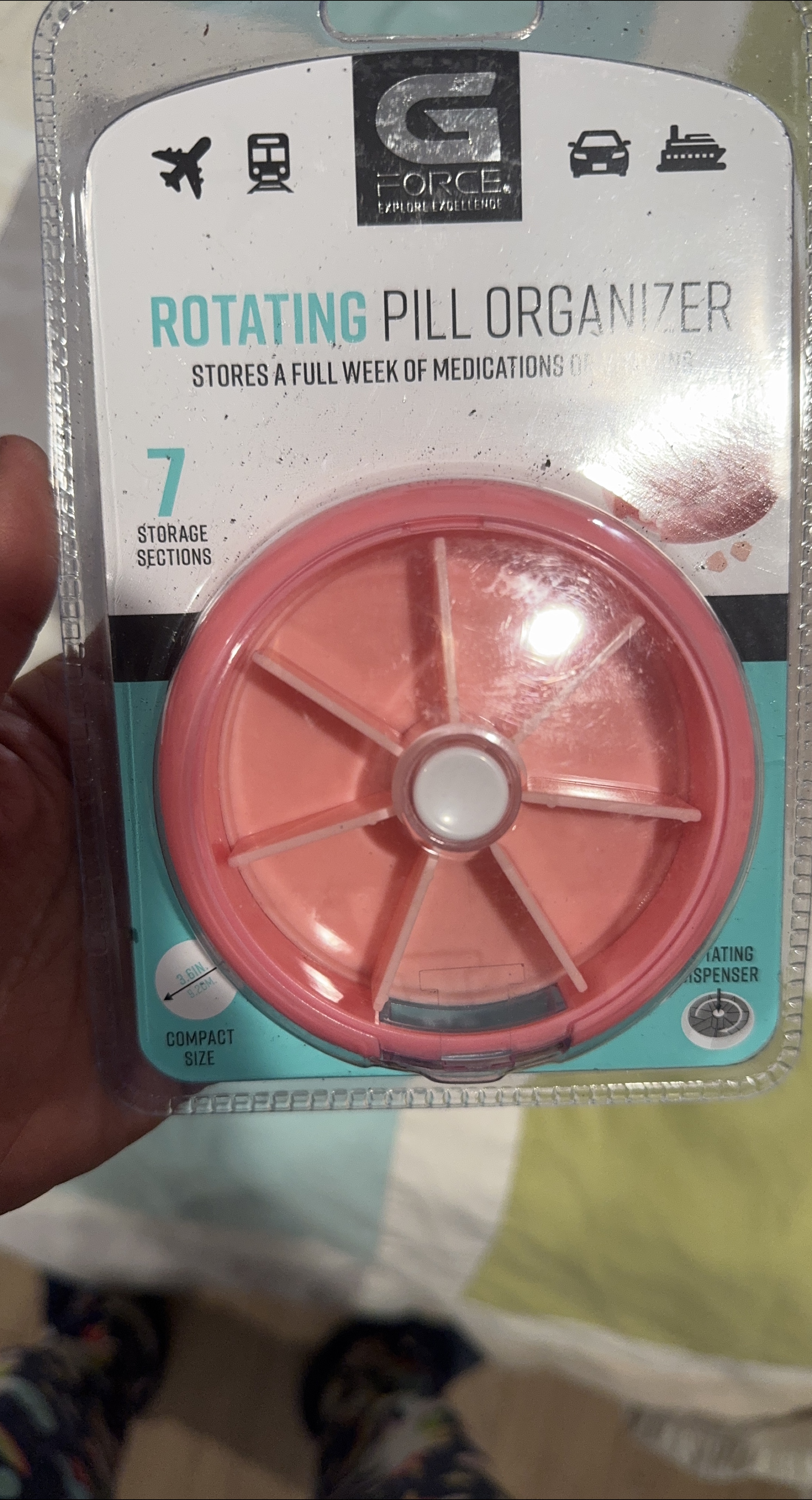 G Force Rotating Pill Organizer - Pink