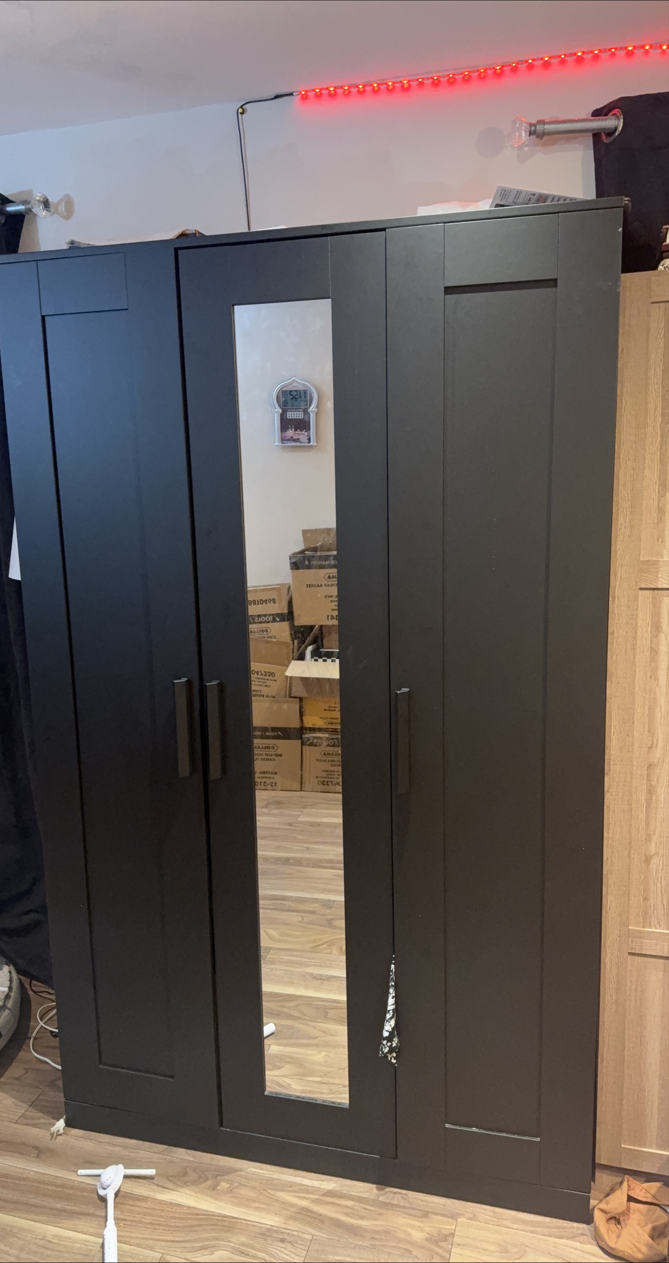 Black Wardrobe with Mirror thumbnail