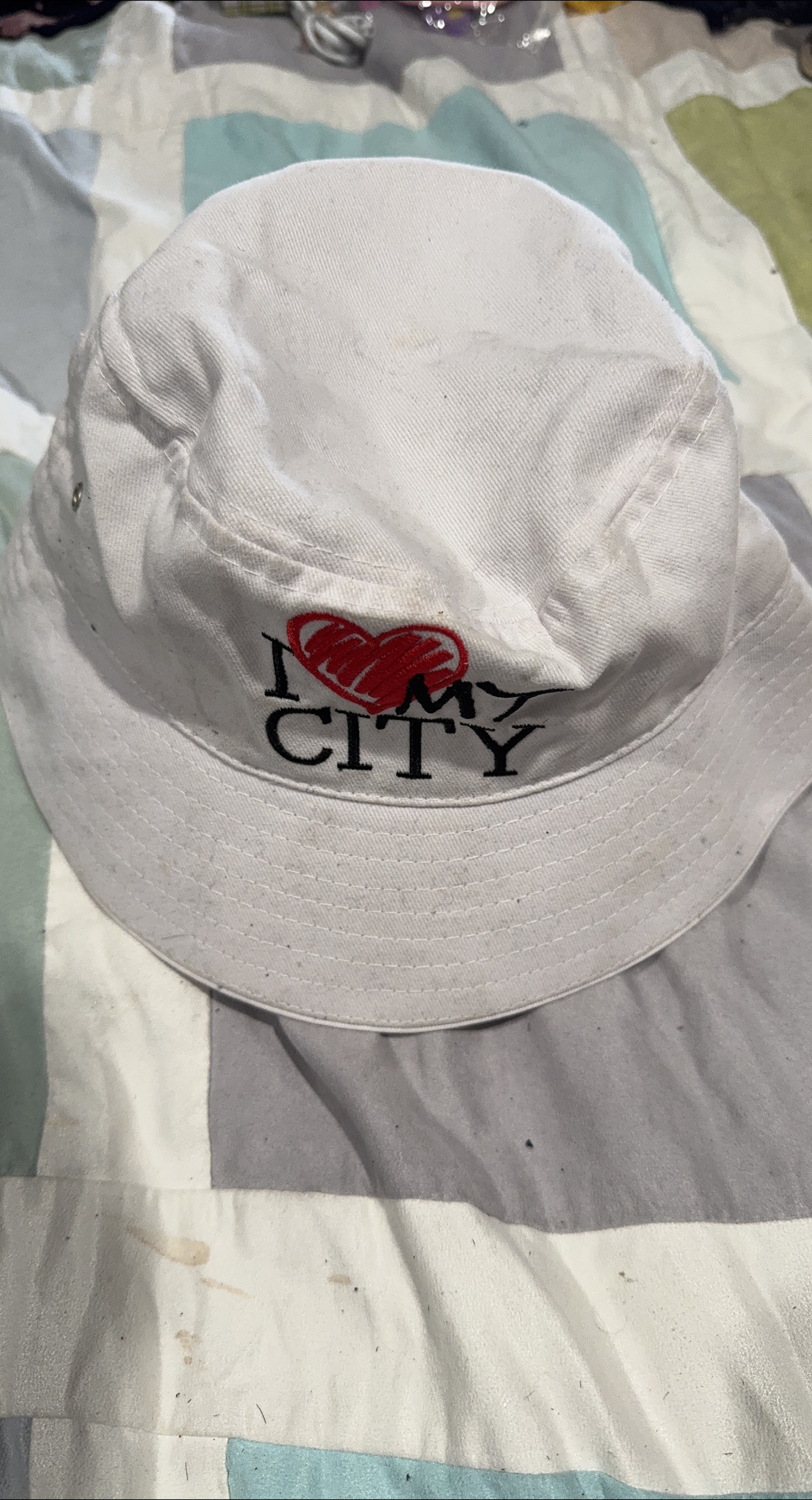 White "I Love My City" Bucket Hat