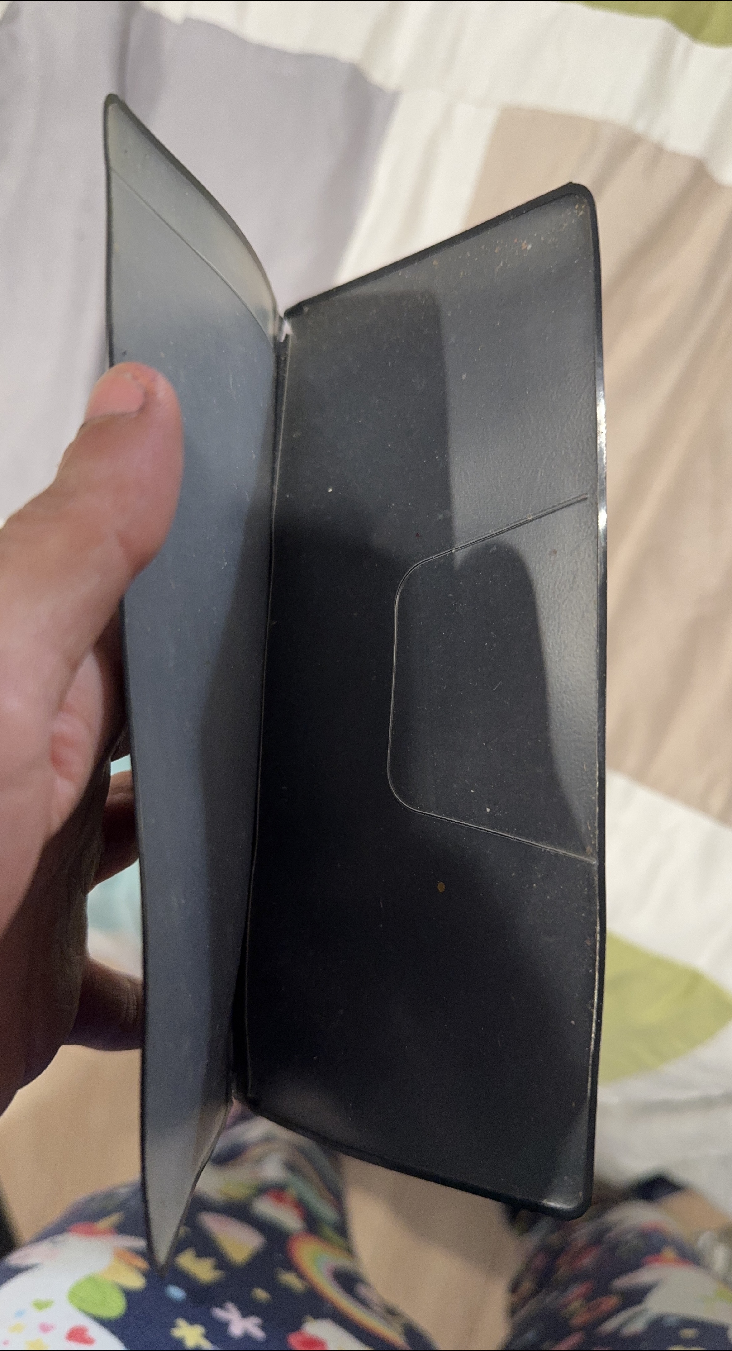 Black Faux Leather Cheque Holder