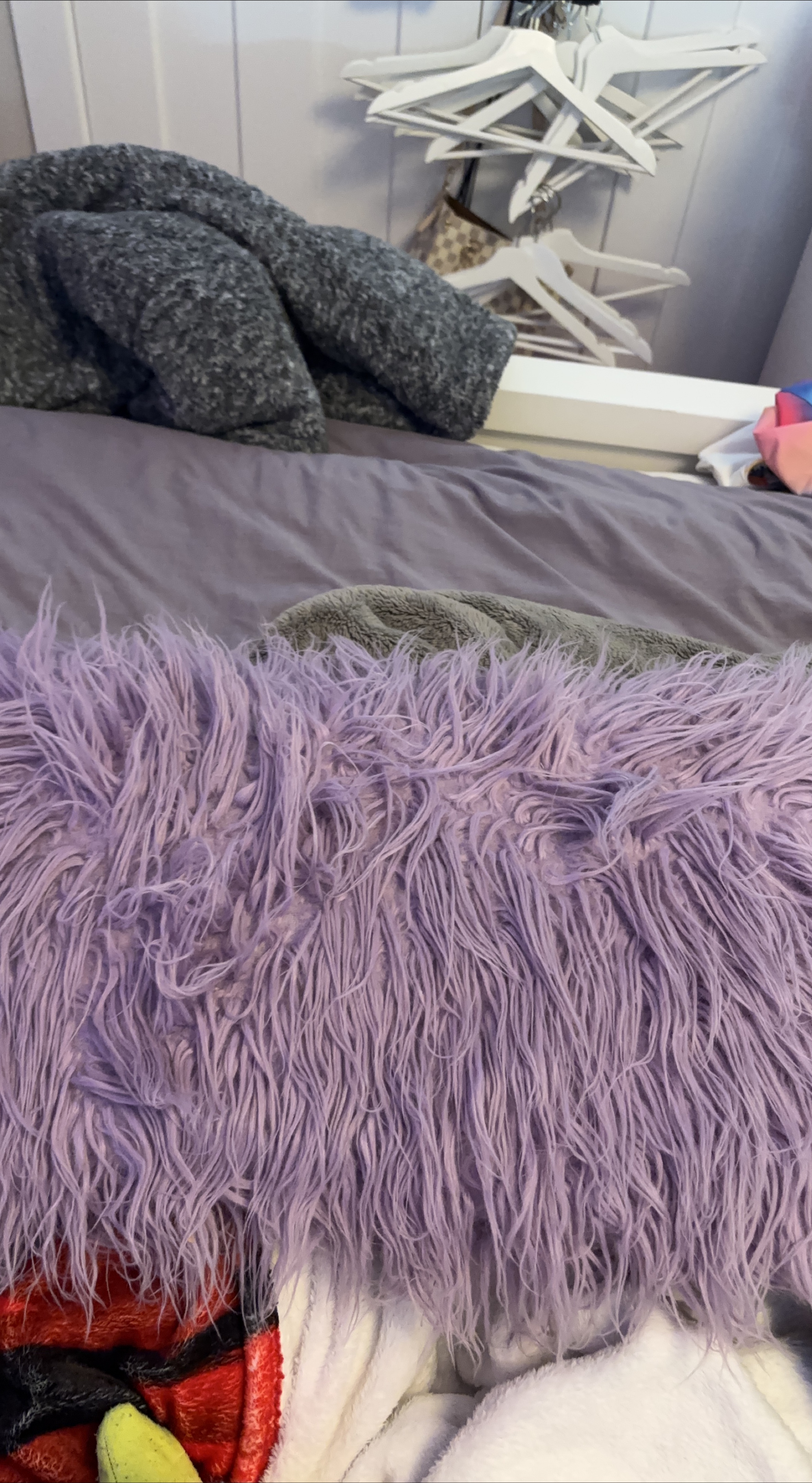 Purple Fuzzy Throw Pillow thumbnail
