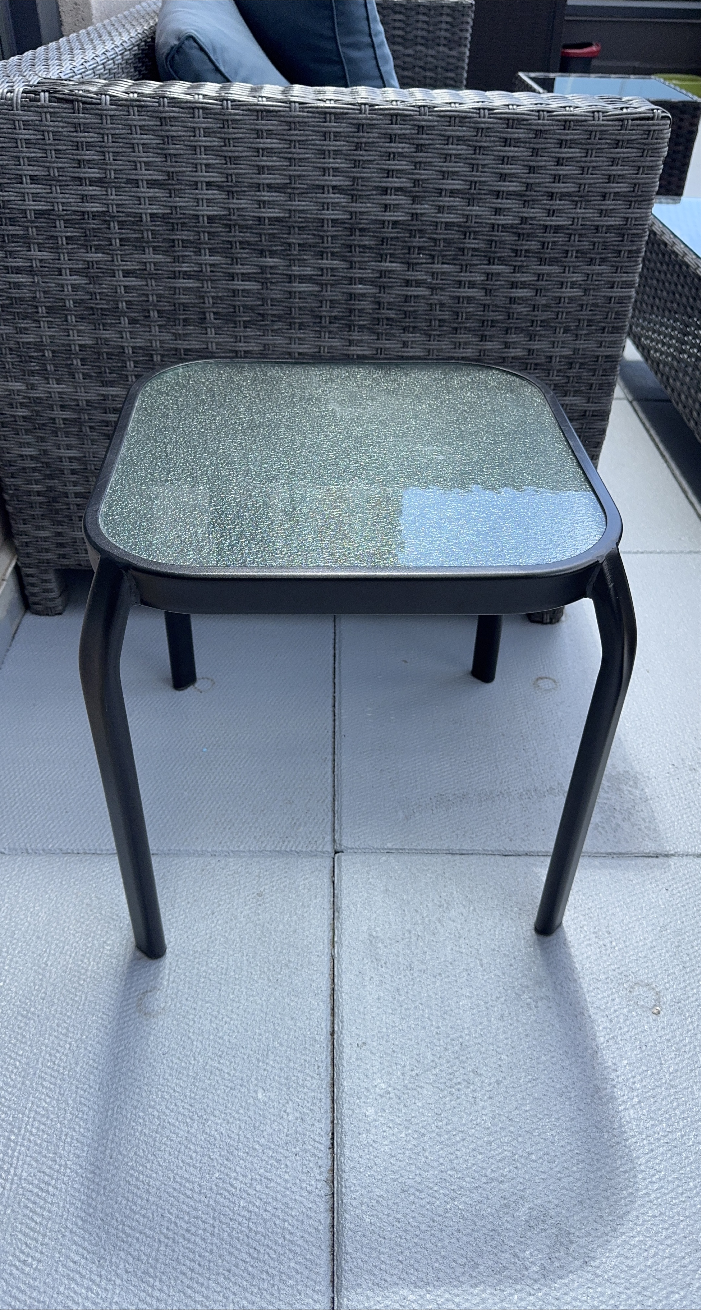 Outdoor Side Table - Glass Top, Black Frame image indicator(1)