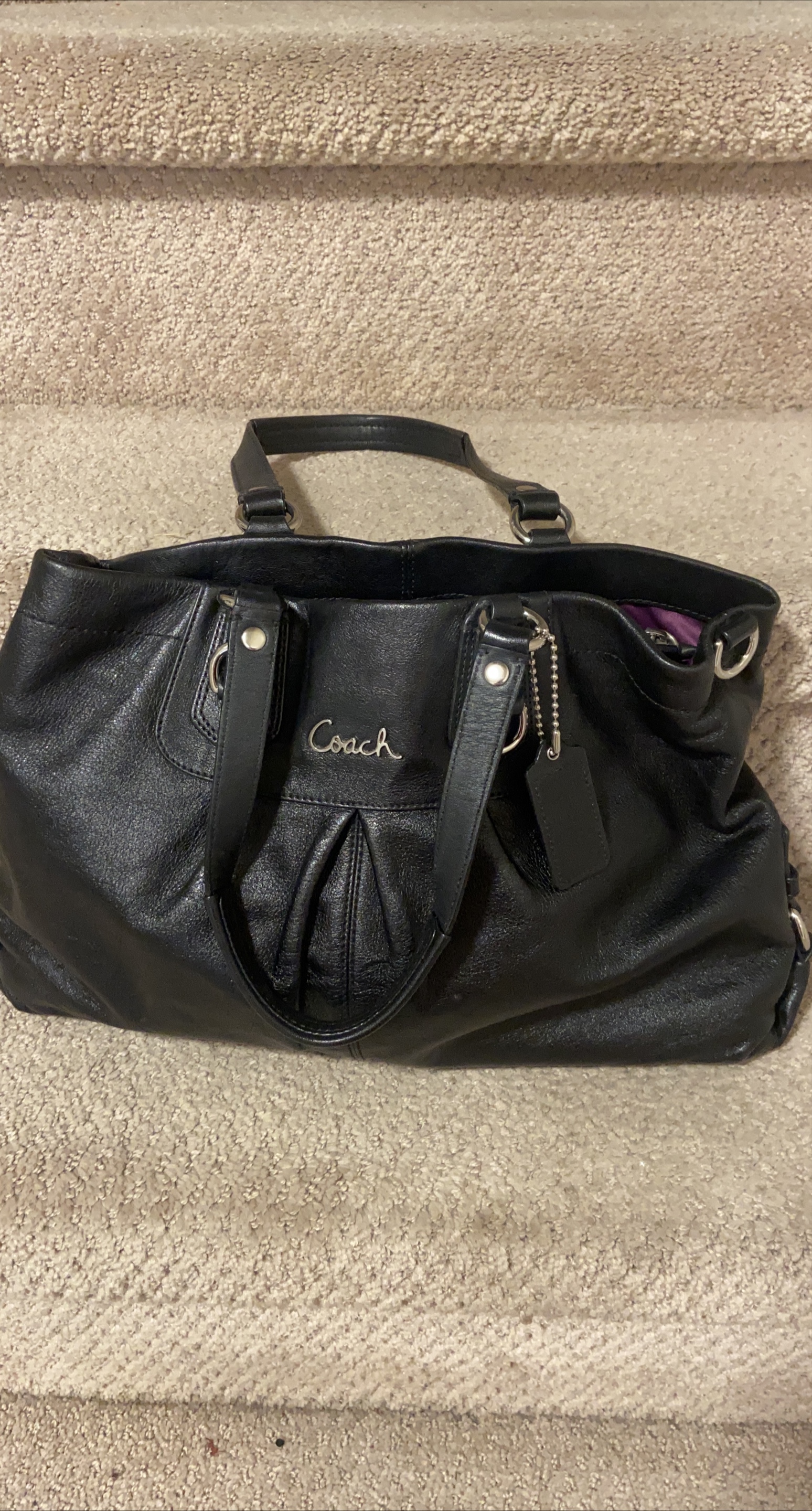 Coach Black Leather Shoulder Bag thumbnail