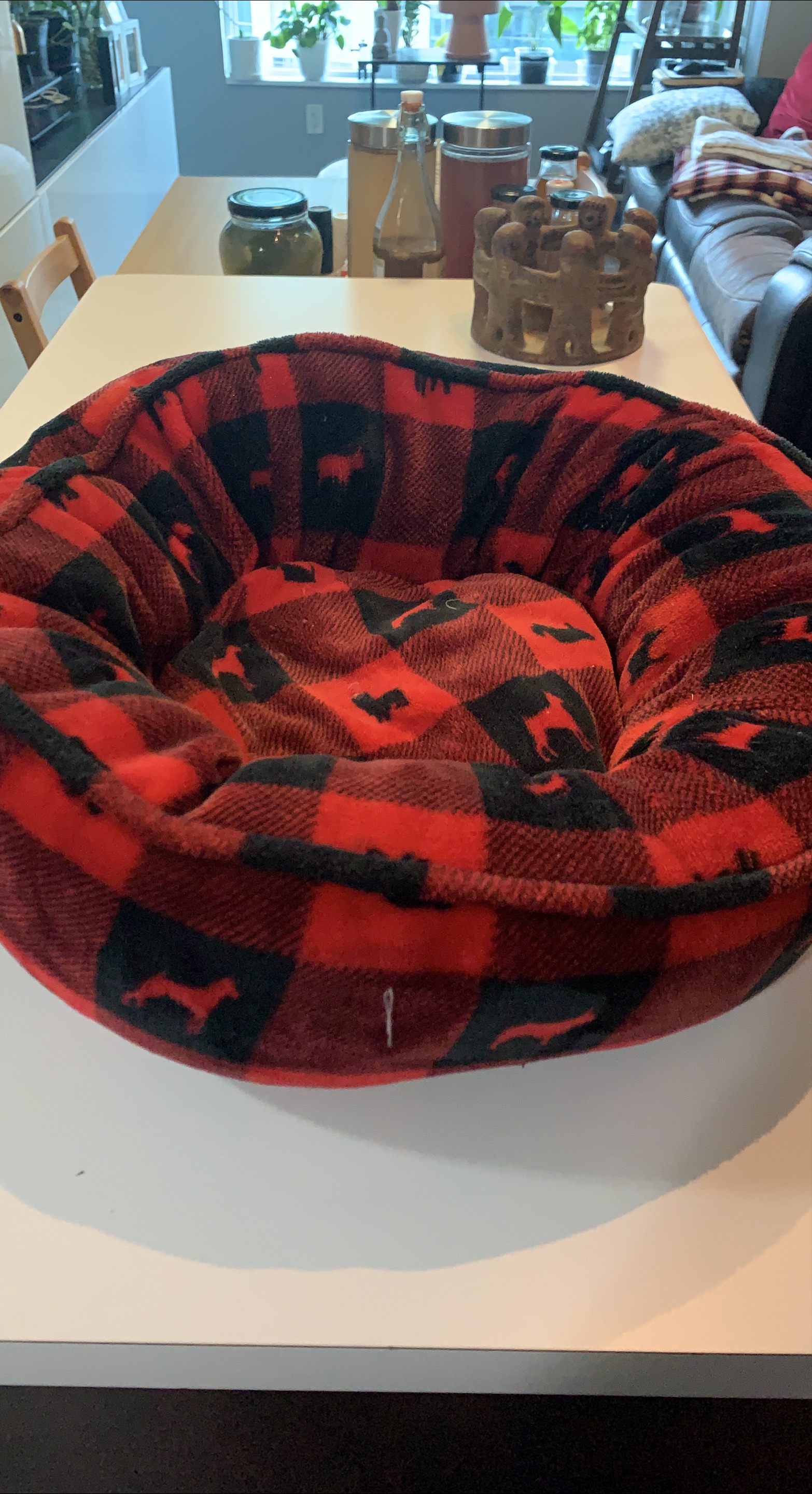 Red & Black Plaid Dog Bed thumbnail