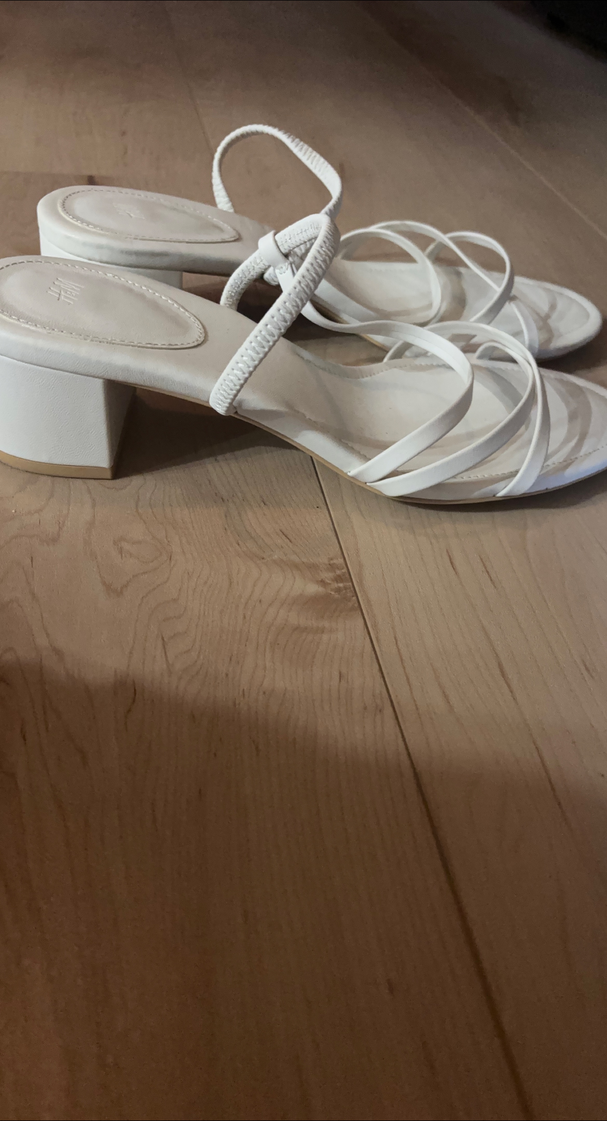 H&M White Heeled Sandals Size 6 thumbnail
