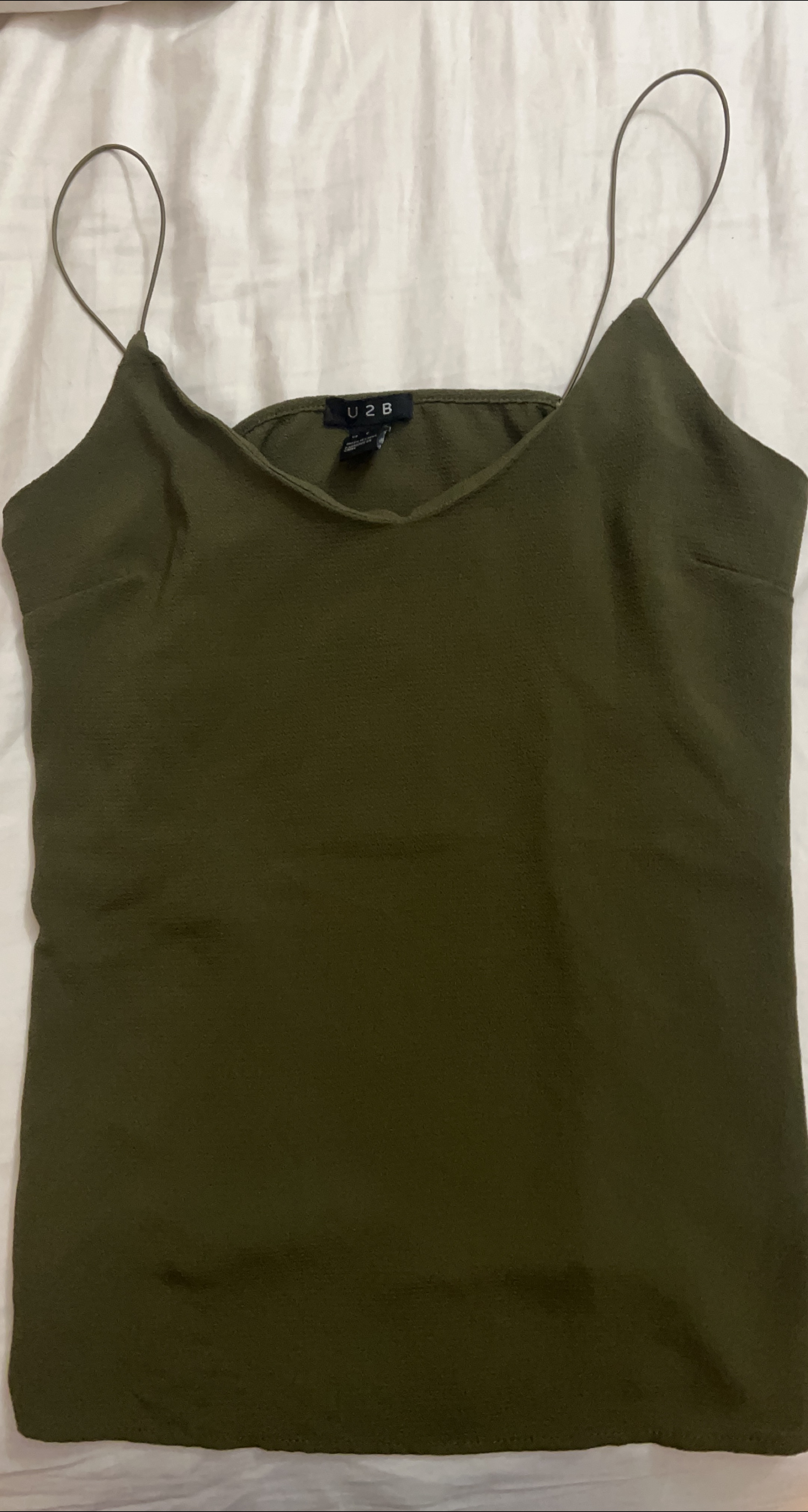 U2B Olive Green Tank Top - Size S thumbnail