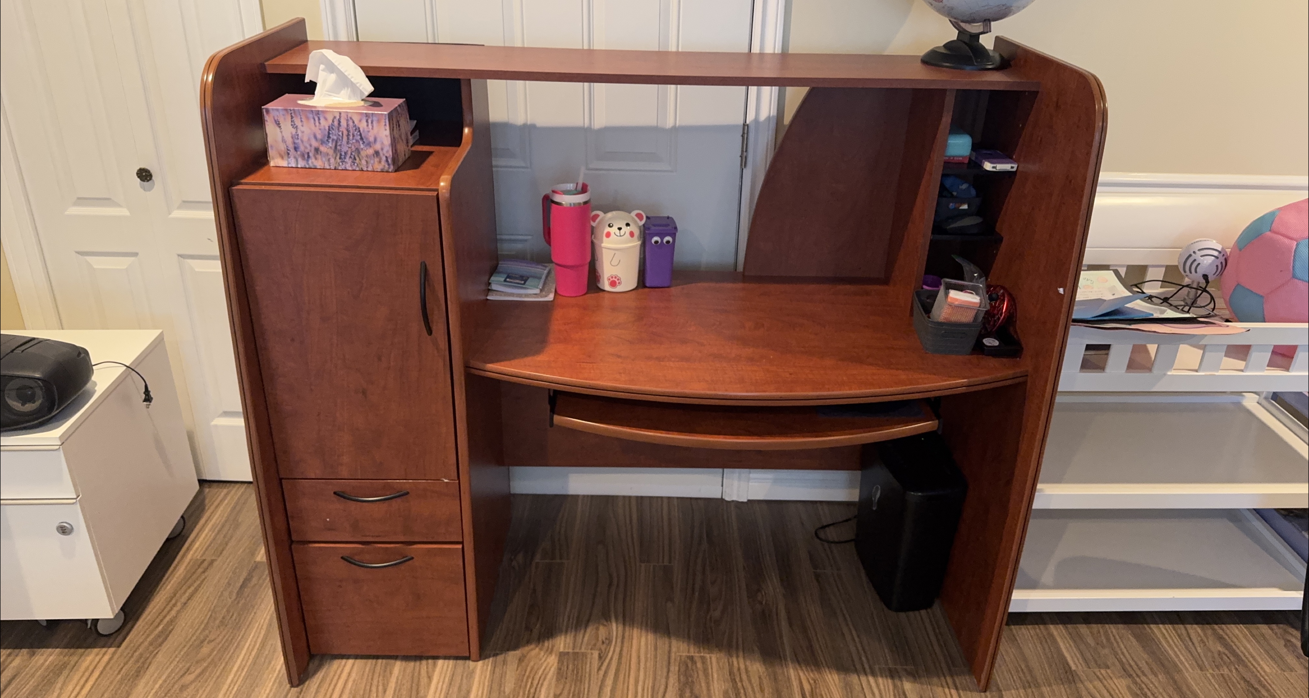 Wooden Computer Desk with Hutch thumbnail