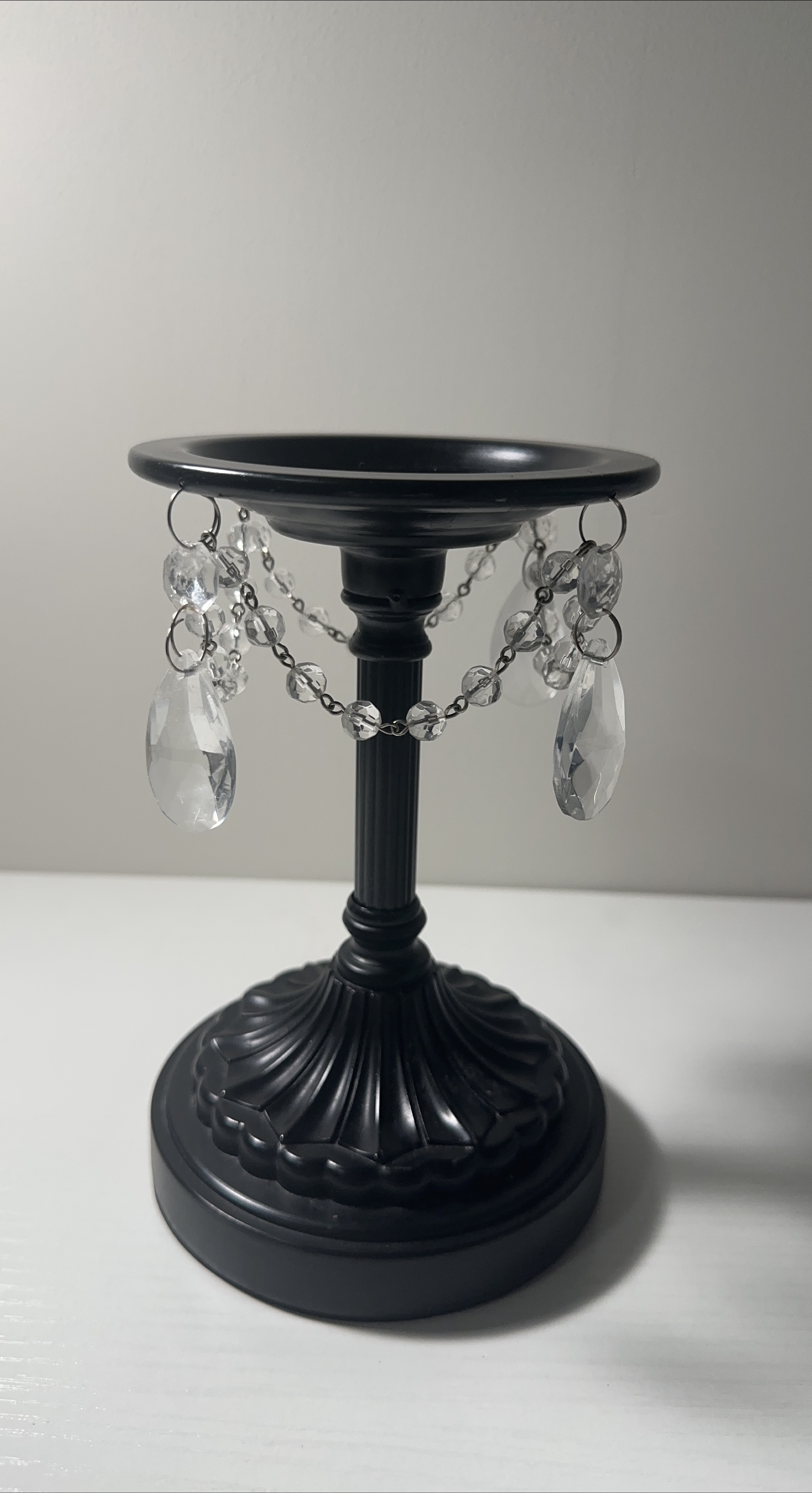 Black Candle Holder with Crystal Accents image indicator(1)