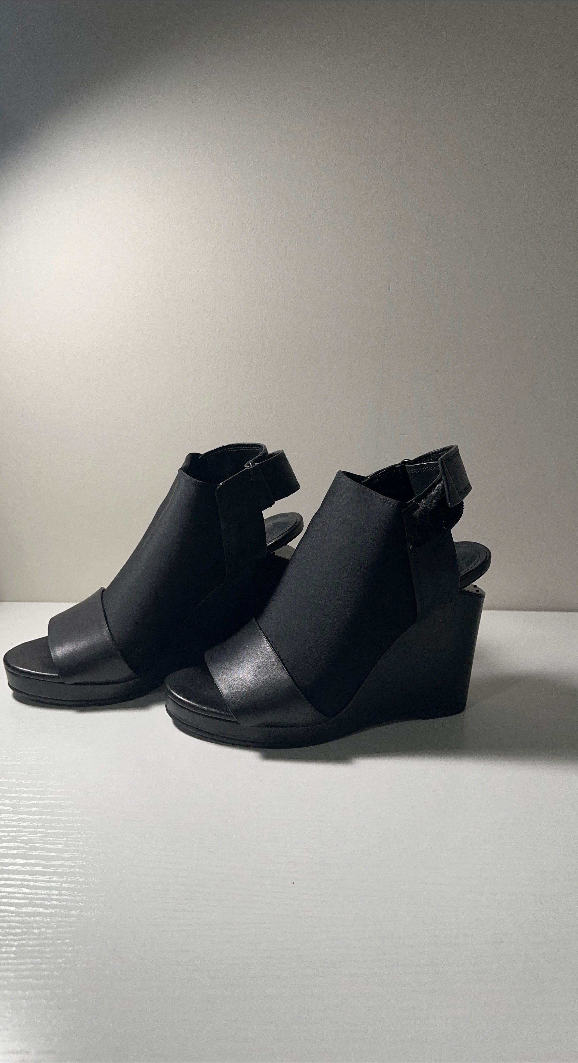 Rudsak Black Wedge Sandals, Size 37 image indicator(1)