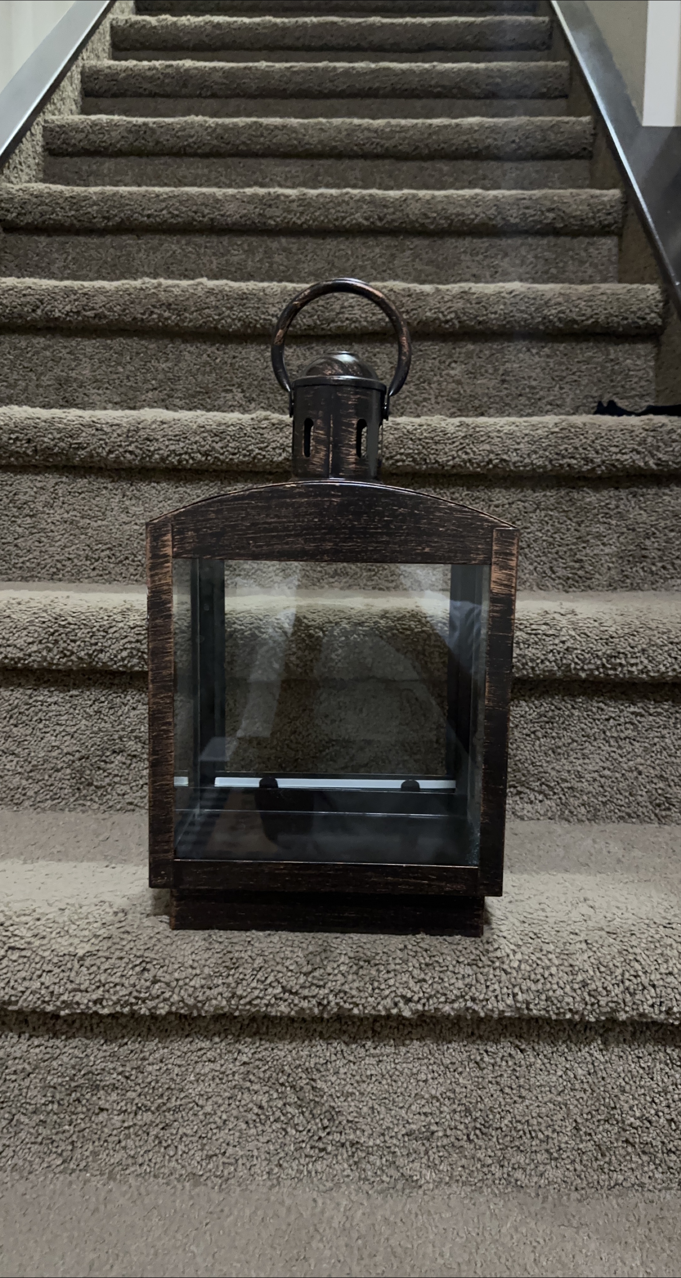 Bronze Metal & Glass Lantern thumbnail