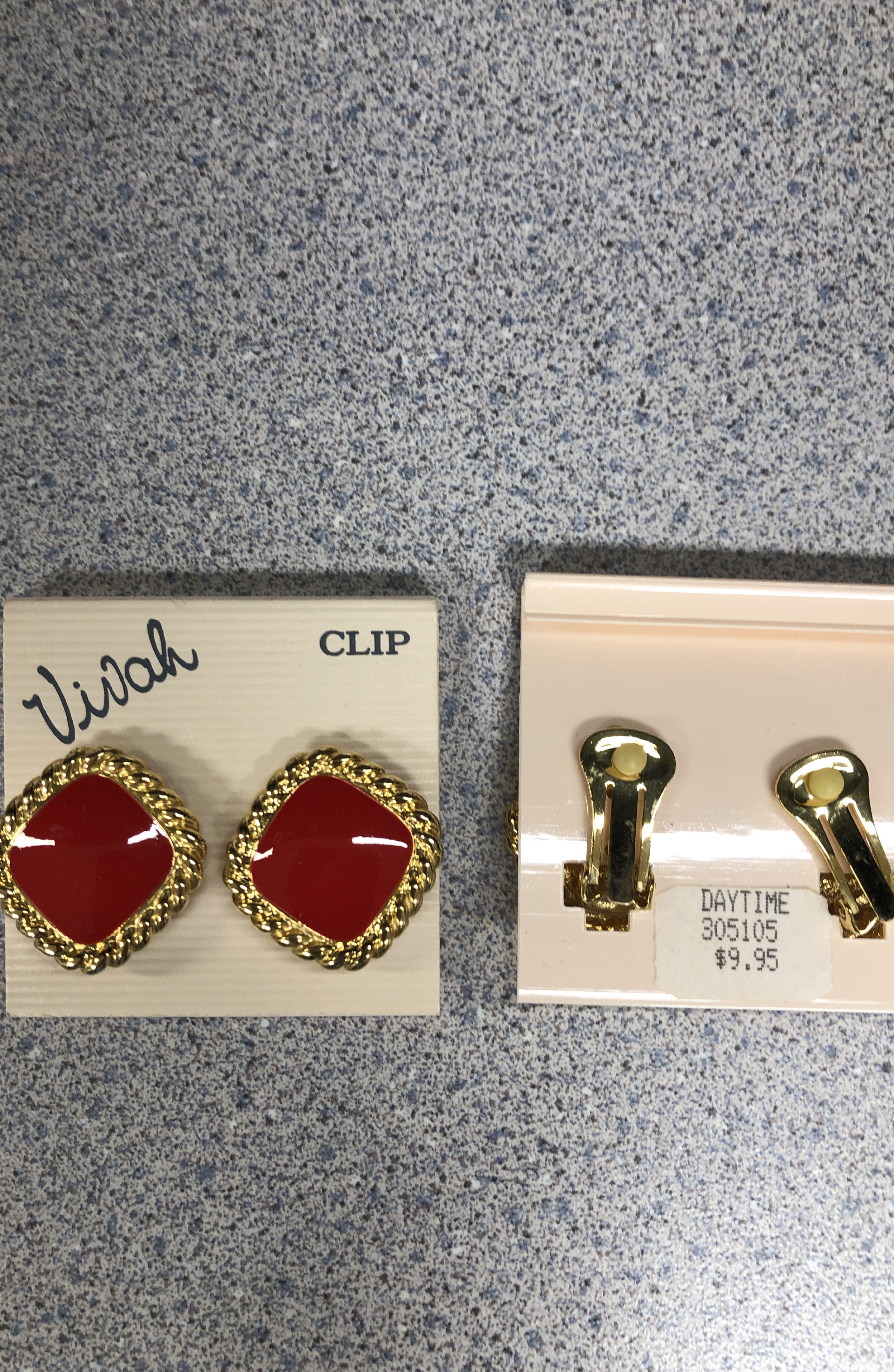 Free Vivah Clip-On Earrings - Red & Gold thumbnail