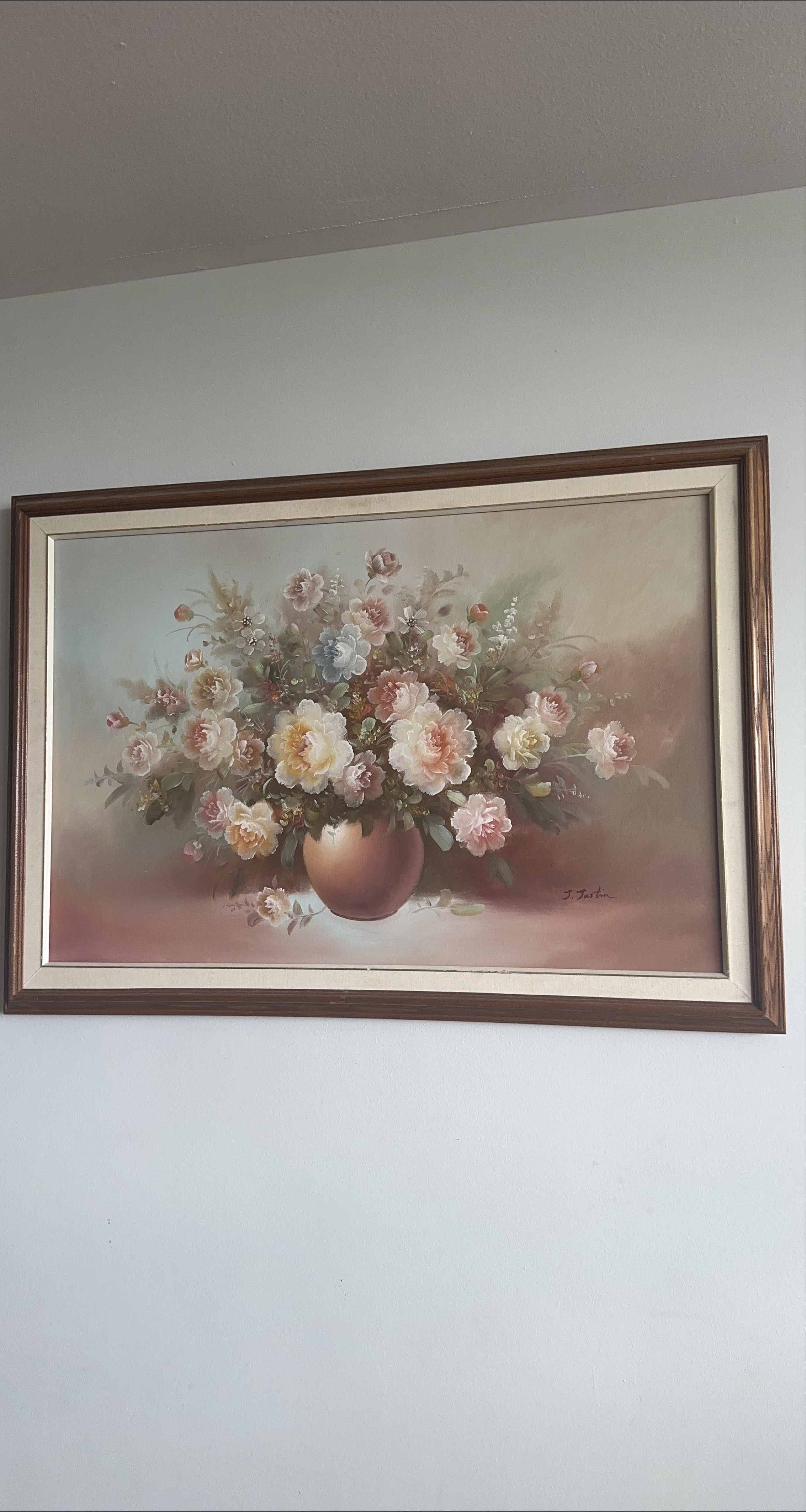 Vintage Floral Painting by J. Justin thumbnail