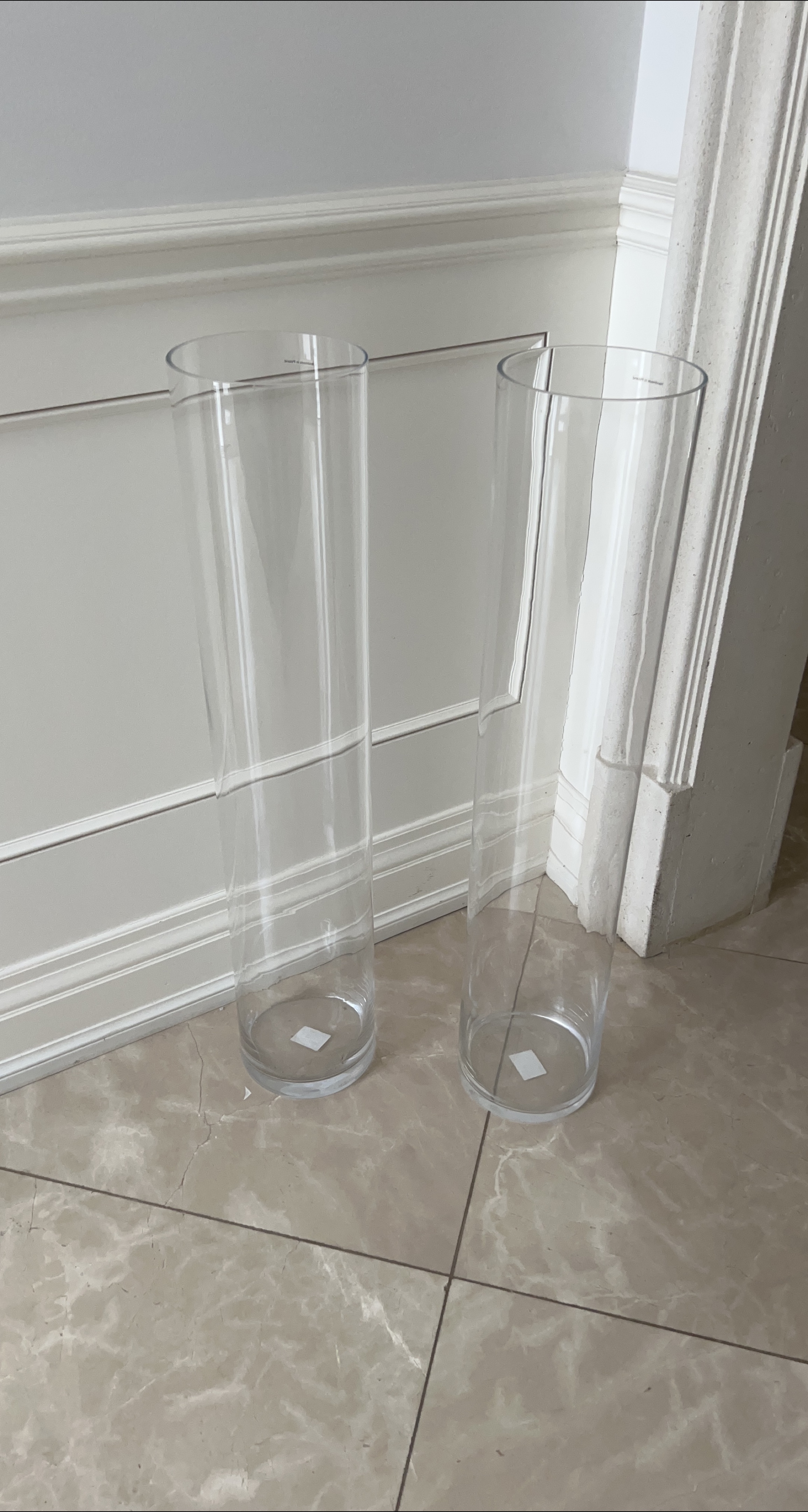 Clear Glass Cylinder Vases - Set of 2 thumbnail