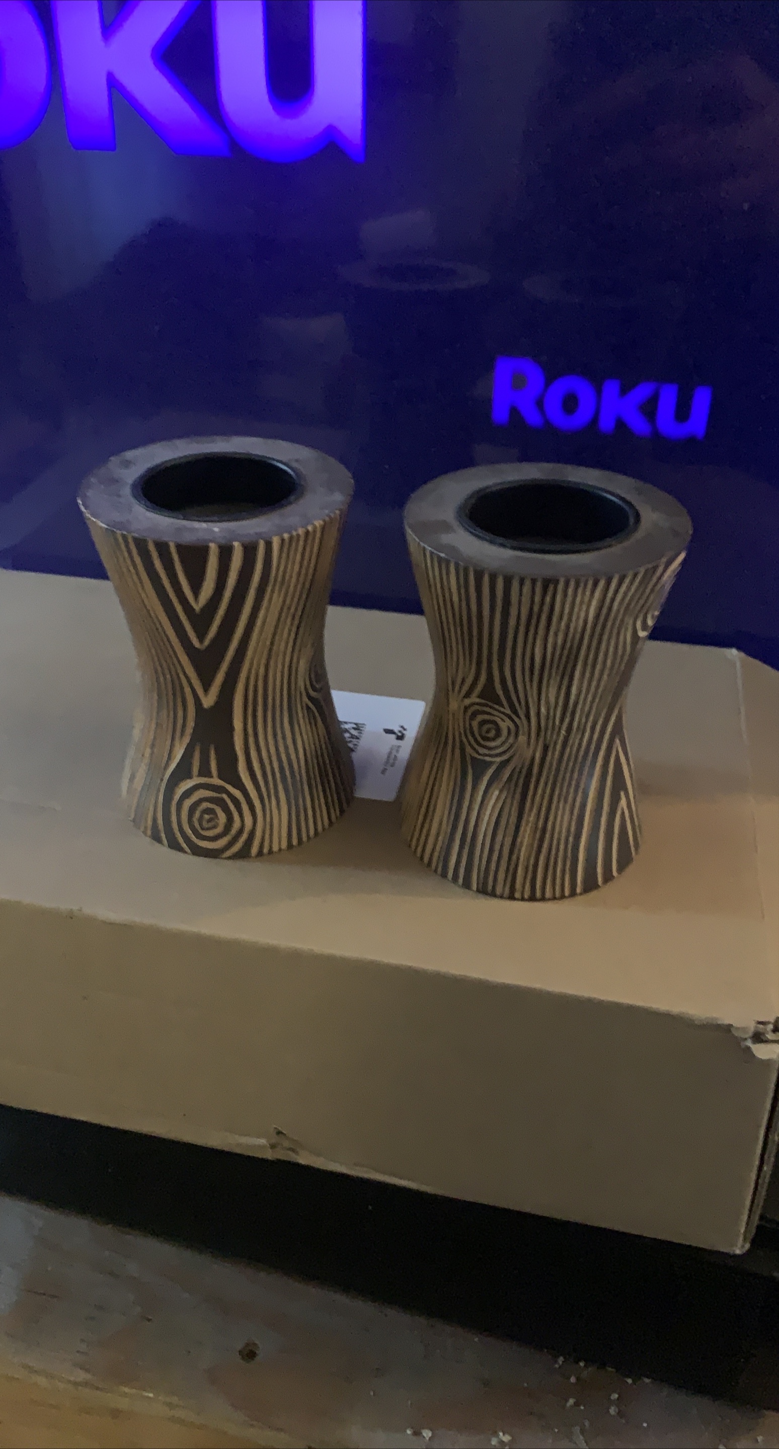 Wood Grain Candle Holders - Set of 2 thumbnail