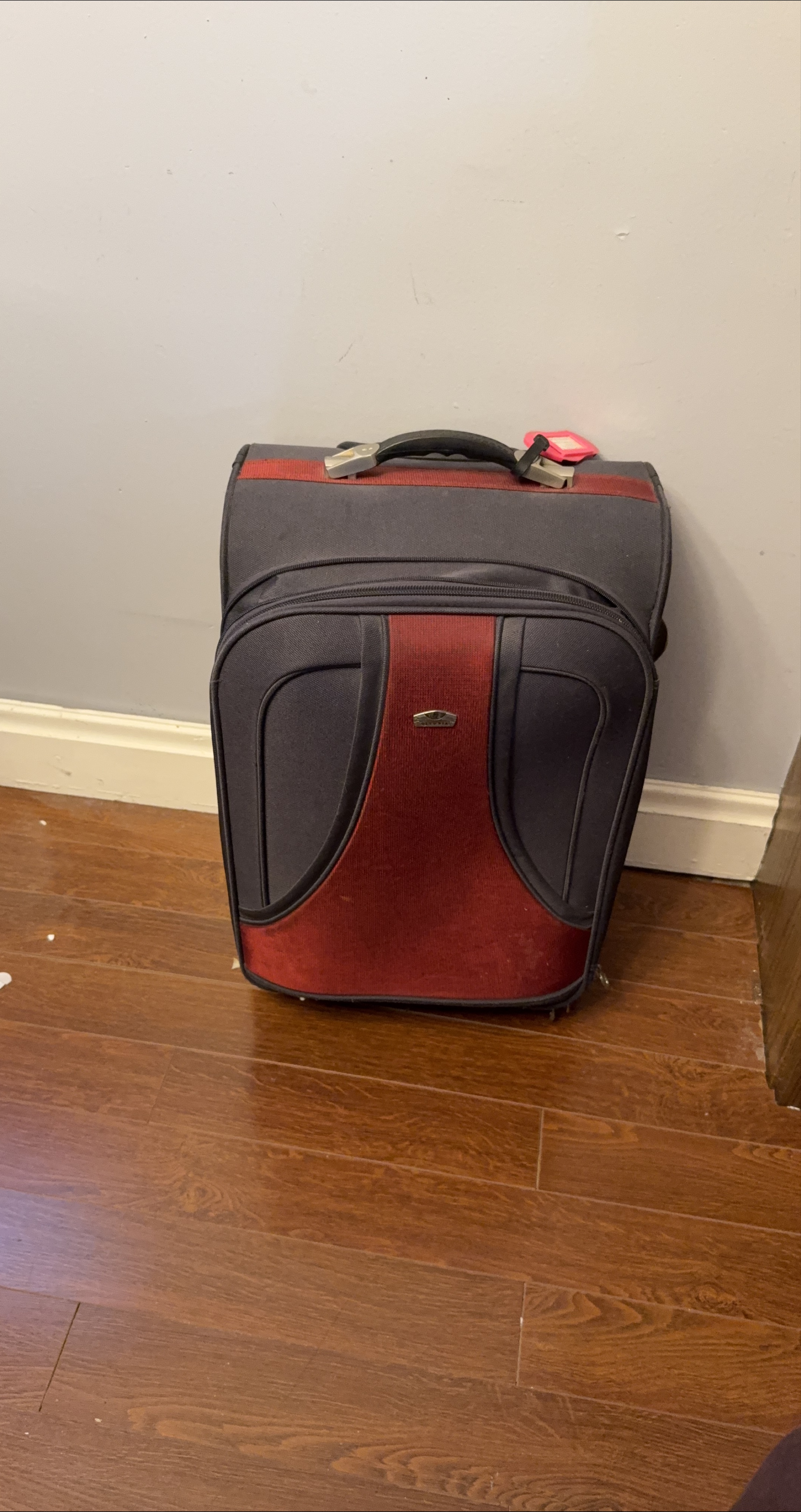 Rolling Suitcase - Red and Grey thumbnail
