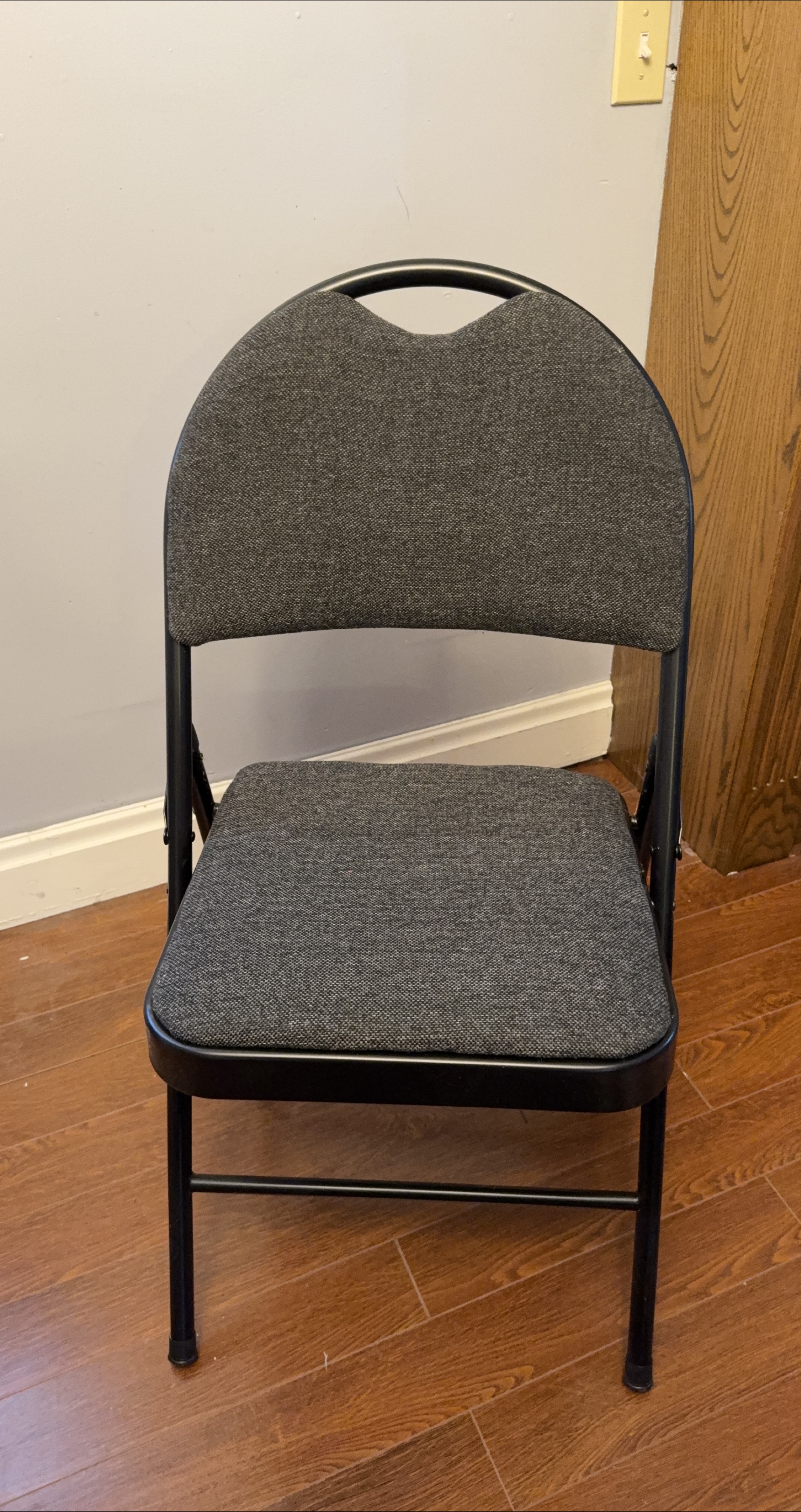 GSC Deluxe Folding Fabric Chair - Black/Grey thumbnail
