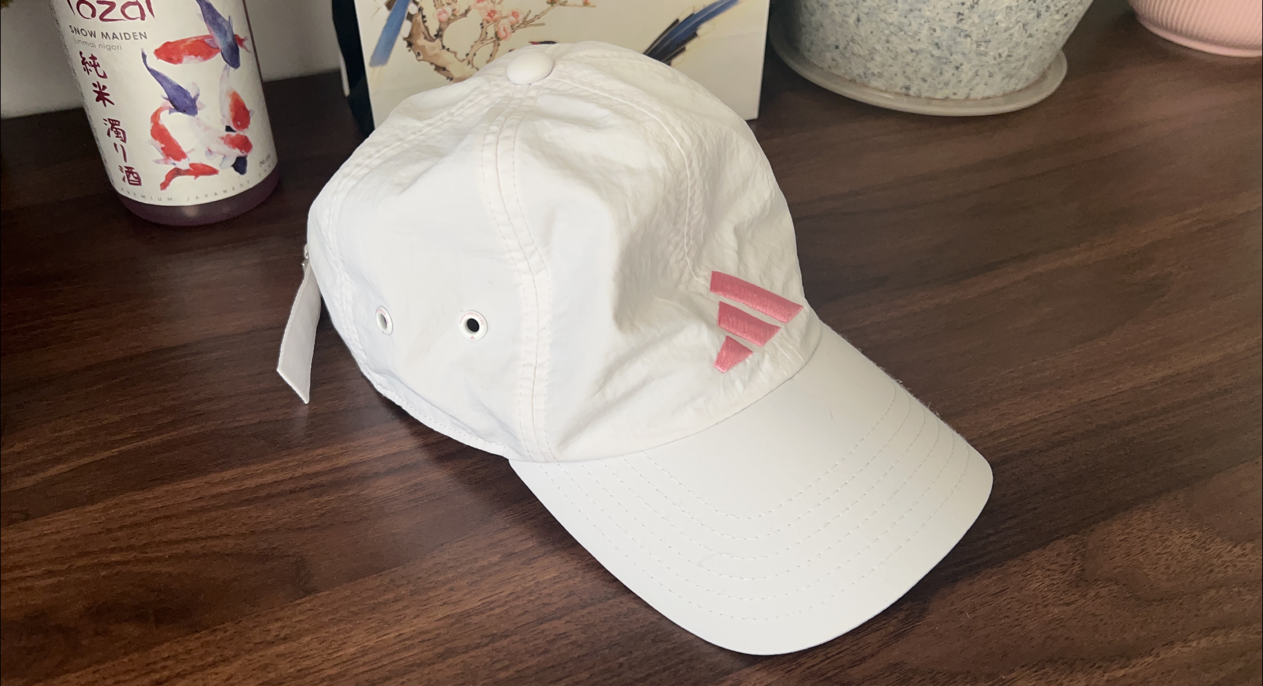 Adidas White Cap with Pink Logo thumbnail