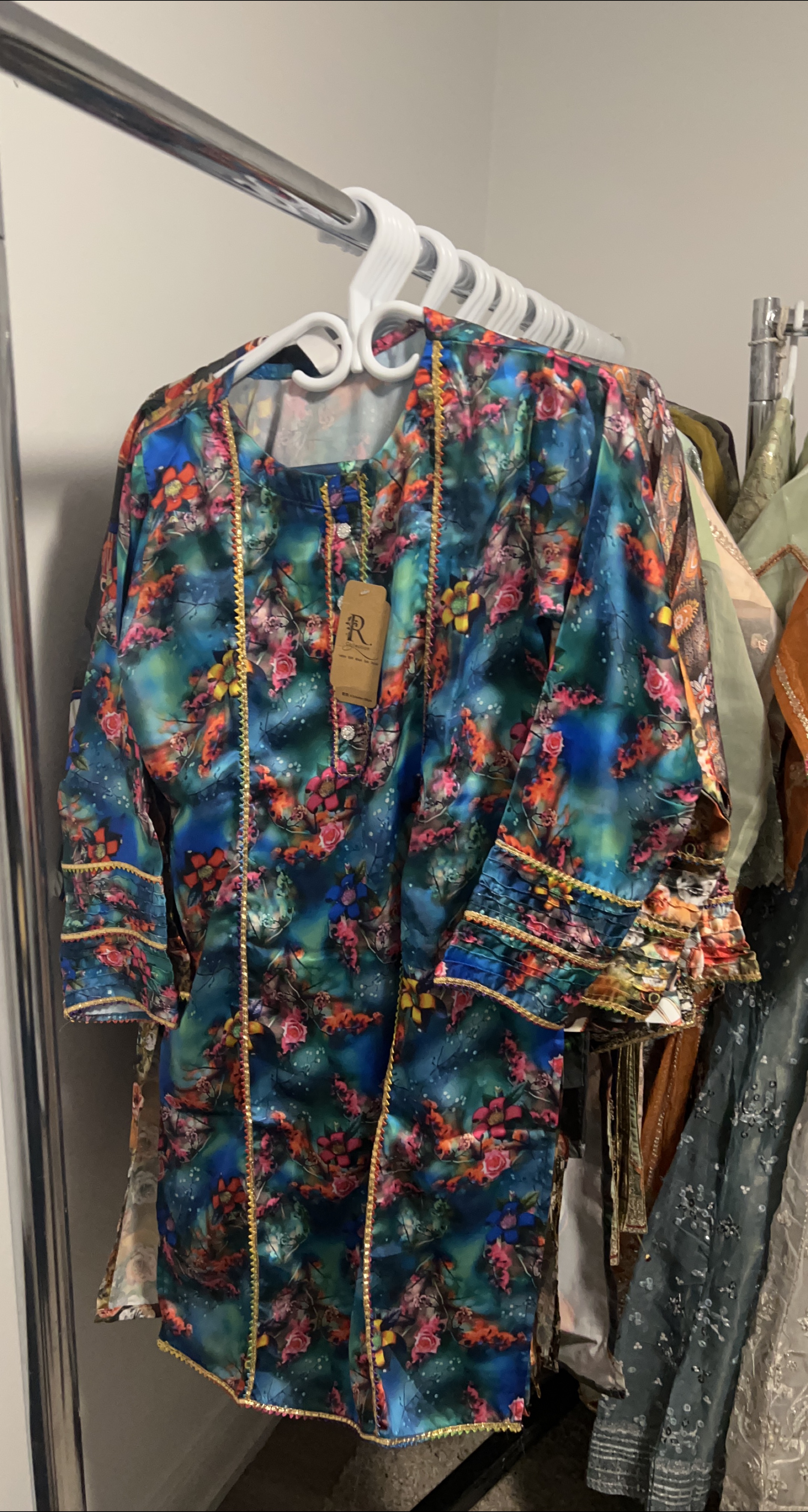 Floral Print Kurti - Size  Standard