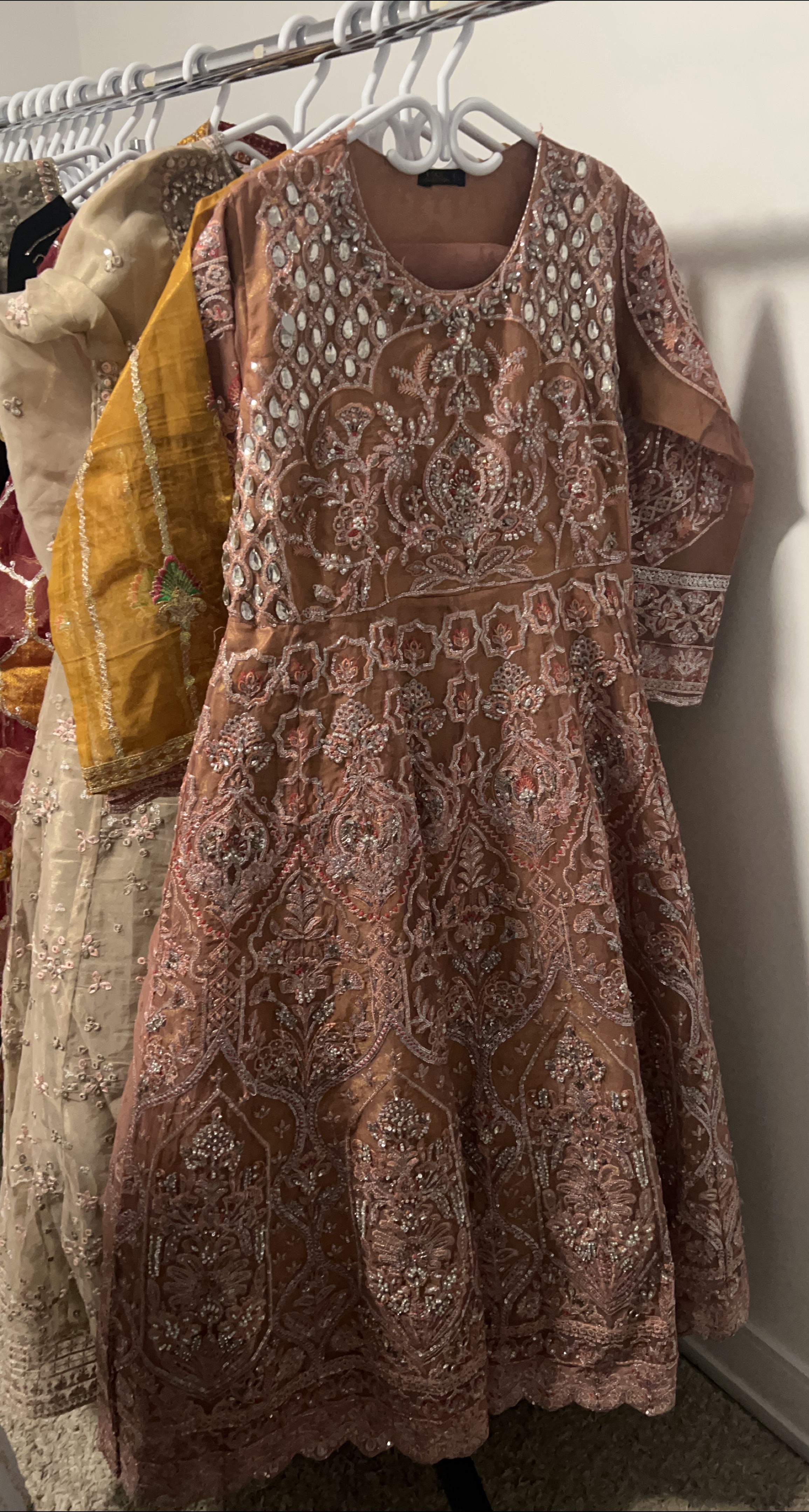 Embroidered Brown Dress