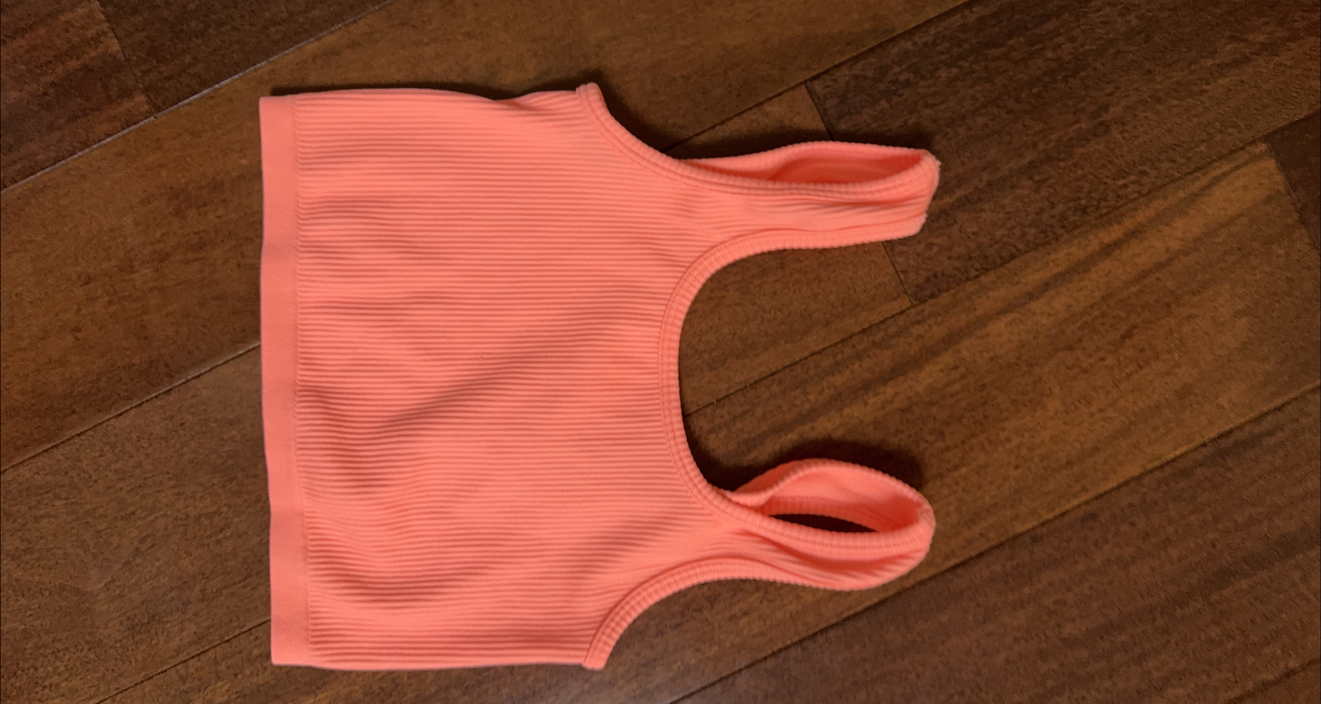 Orange Ribbed Cropped Tank Top-Size S thumbnail