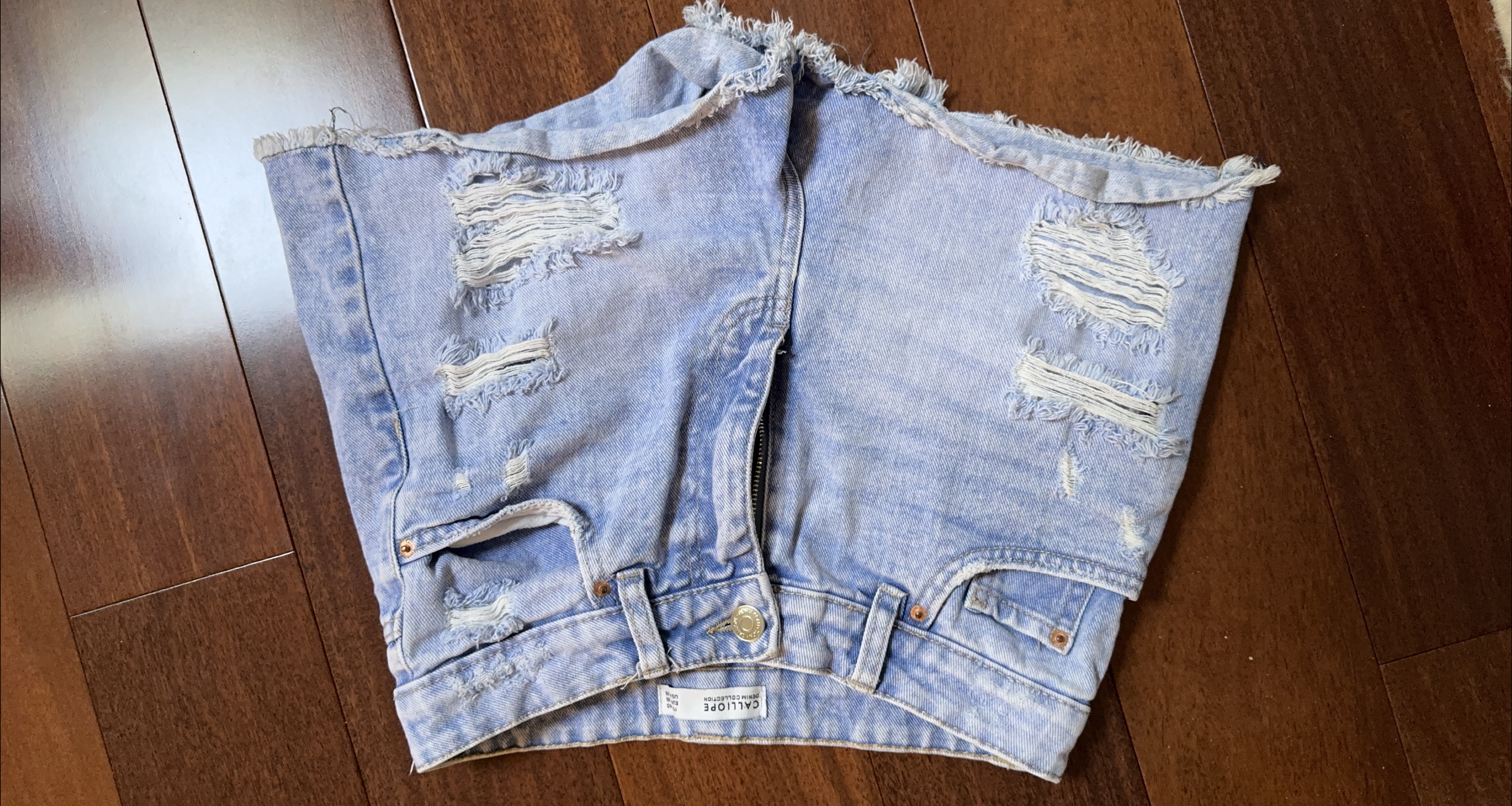 Calliope Denim Distressed Shorts - Size US 26 thumbnail