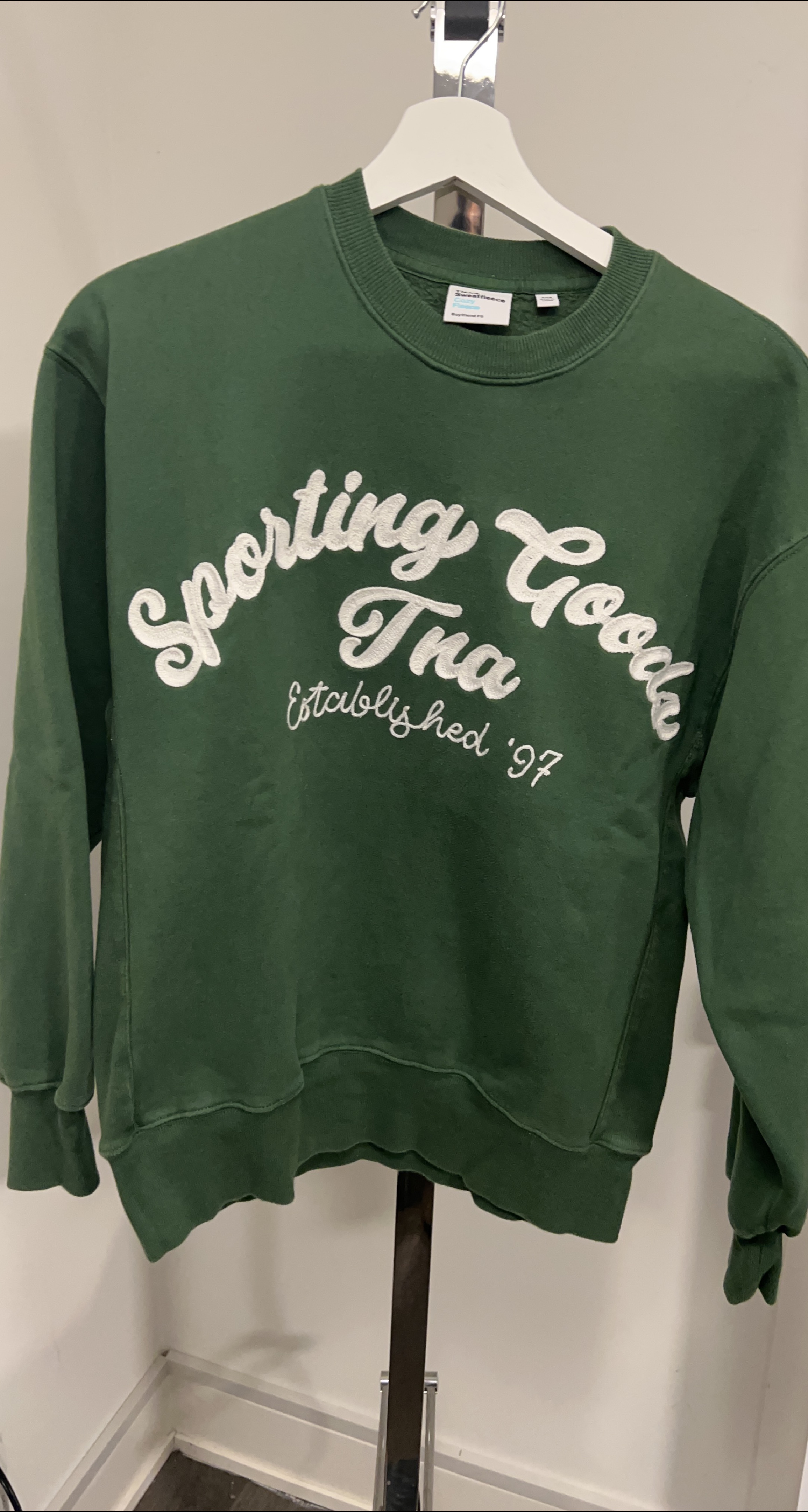 Aritzia Sweatfleece Sporting Goods Crew - Green thumbnail
