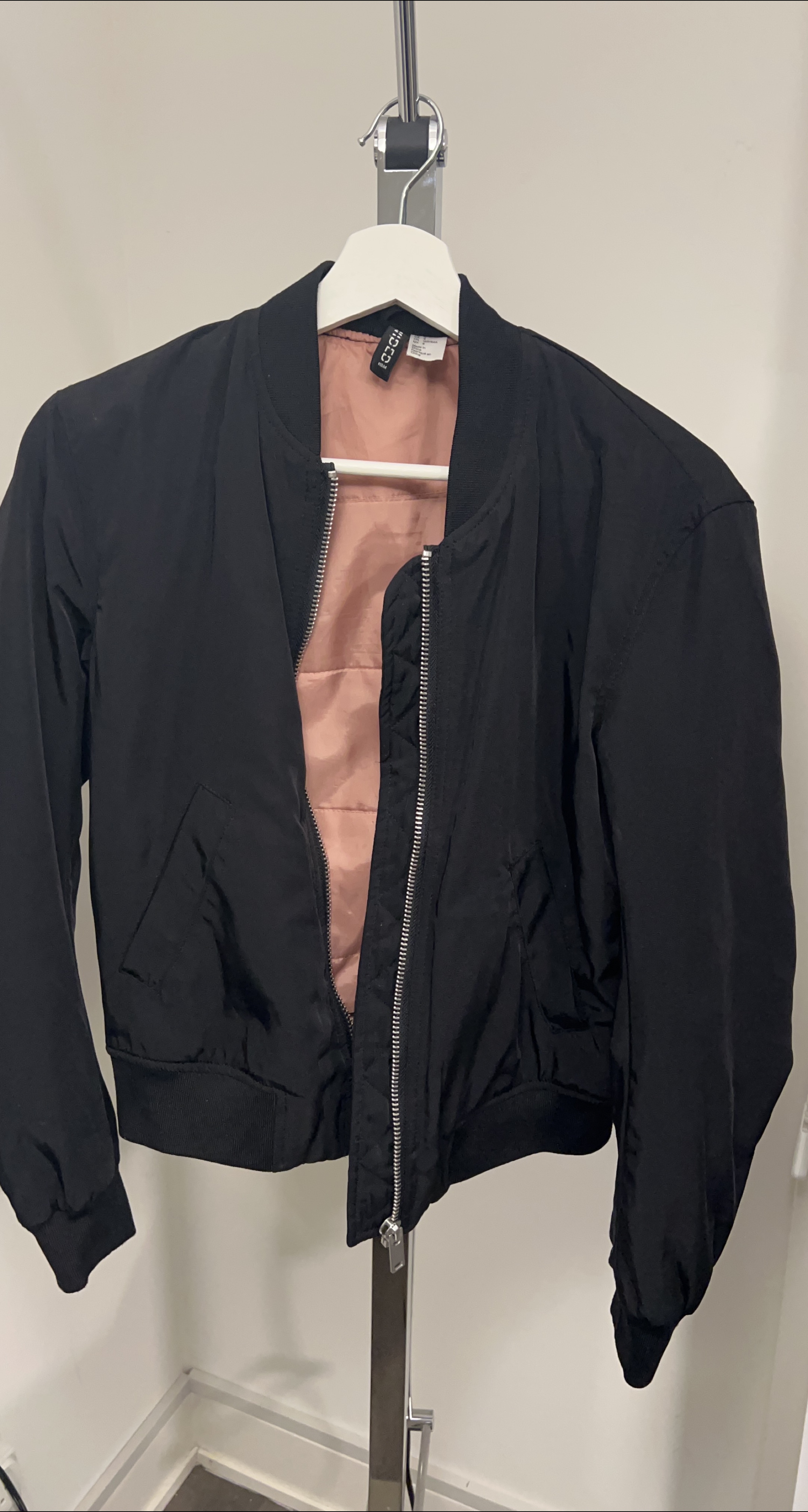 H&M Black Bomber Jacket - Size 4 thumbnail