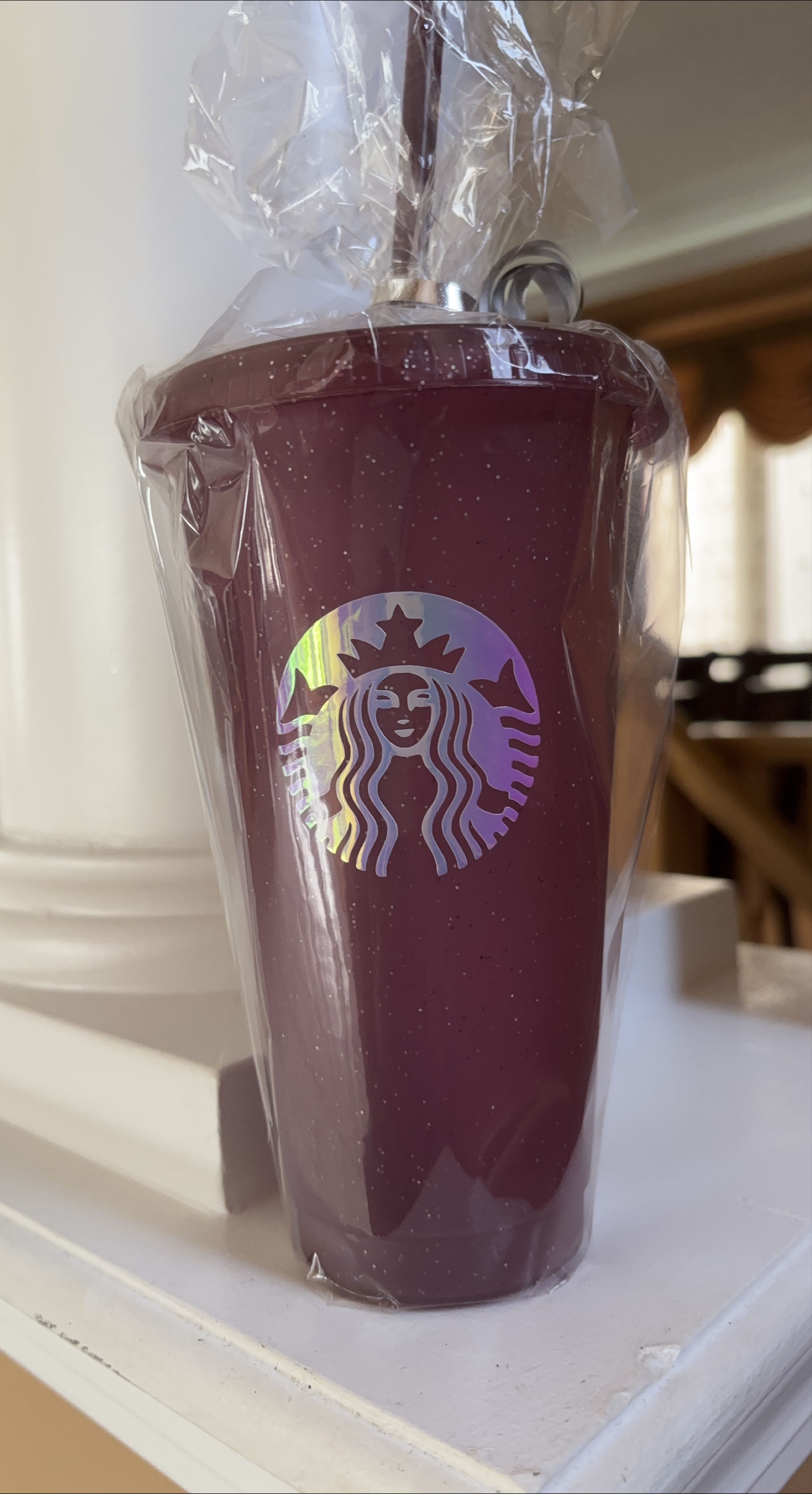 Custom made Starbucks Purple Glitter Tumbler thumbnail