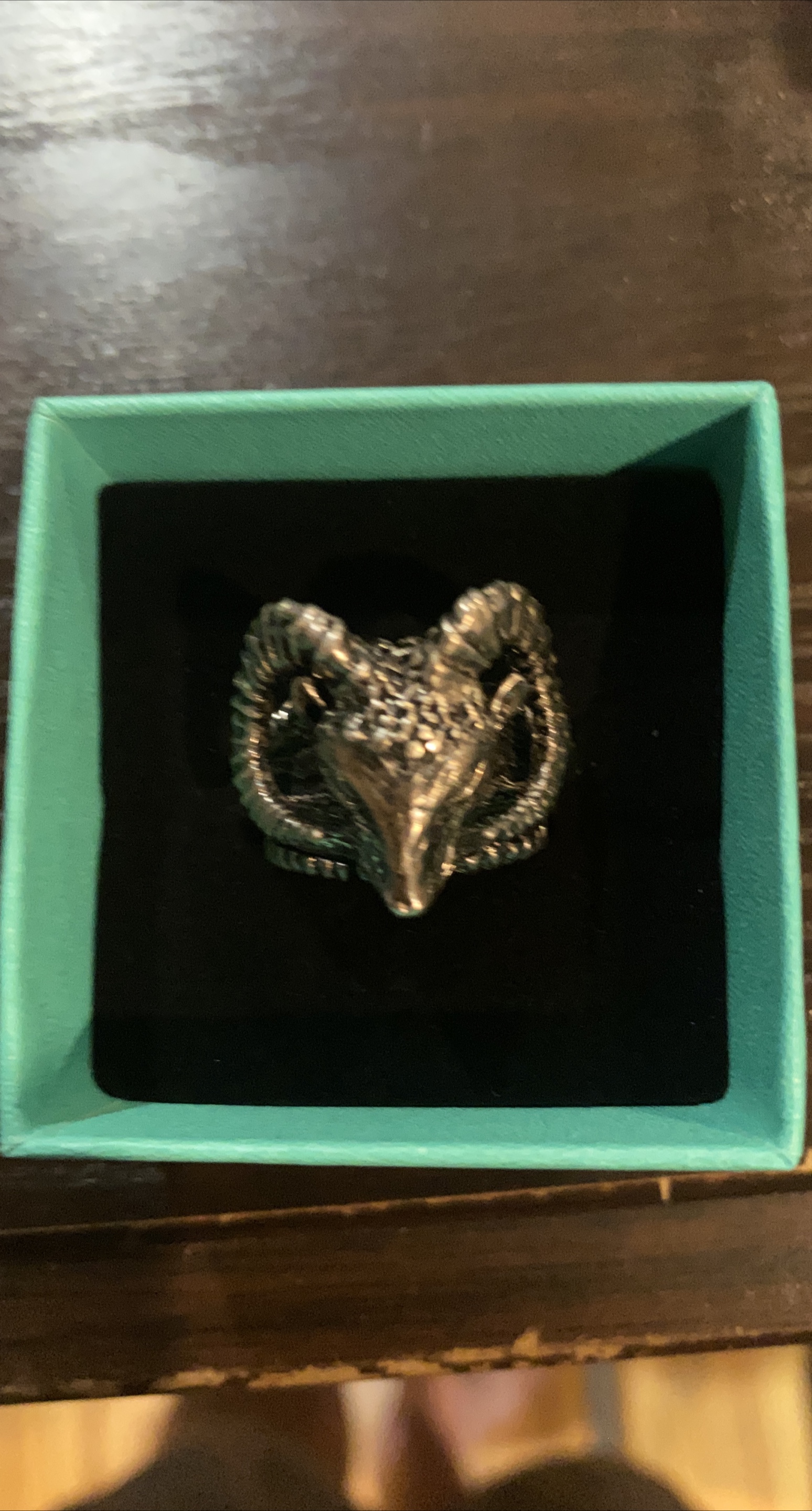 Aries Ram Head silver Ring 6.5-7 thumbnail