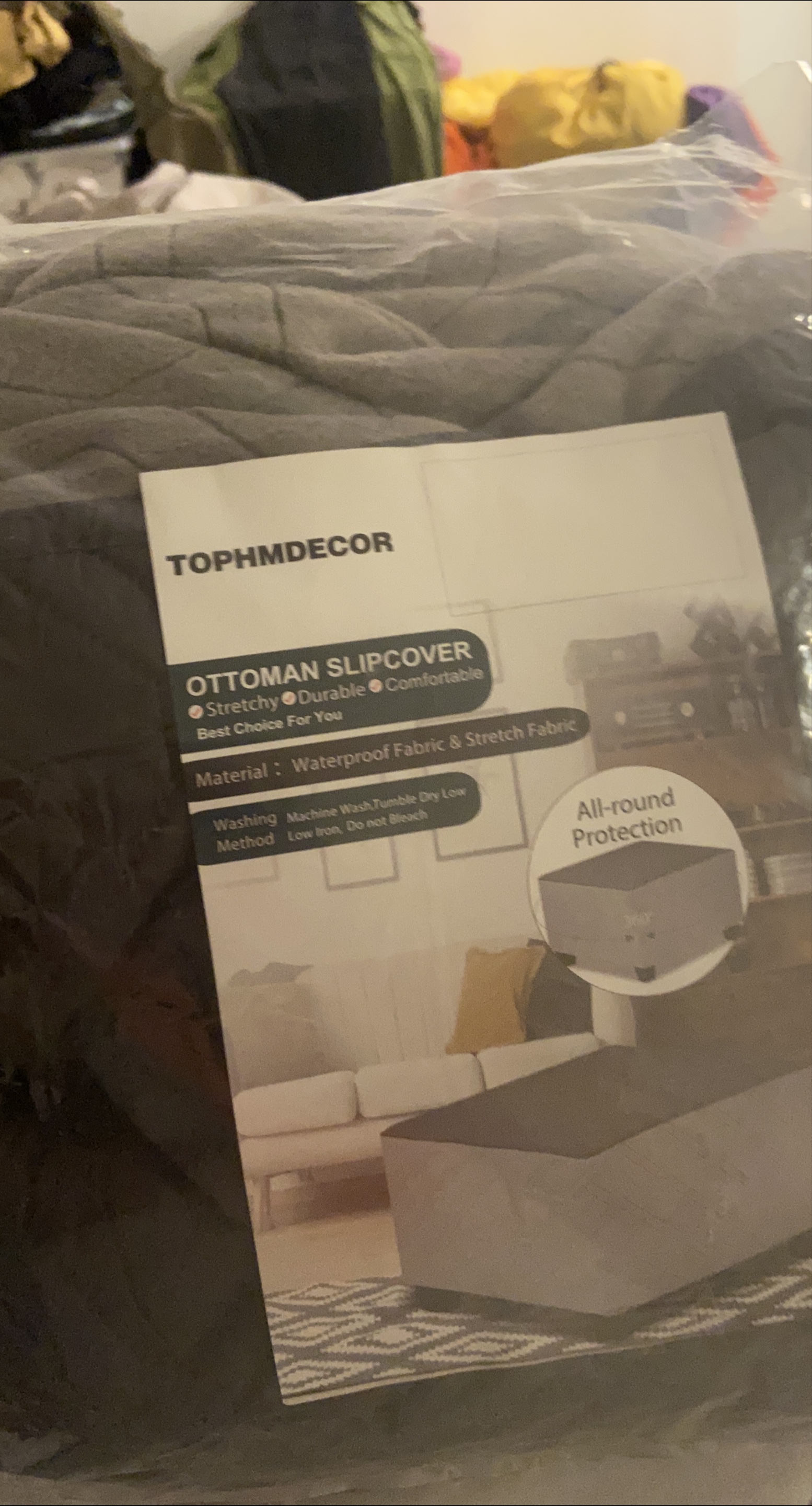 TOPHMDECOR Ottoman Slipcover