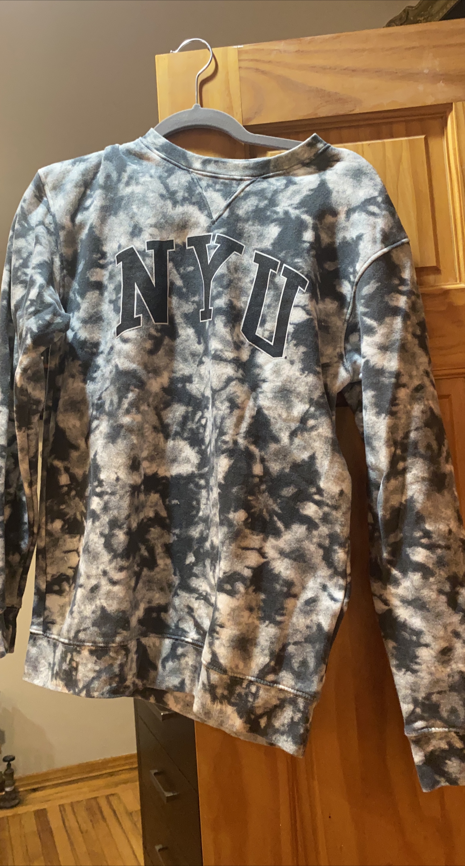 NYU Tie Dye Crewneck Sweatshirt -S thumbnail