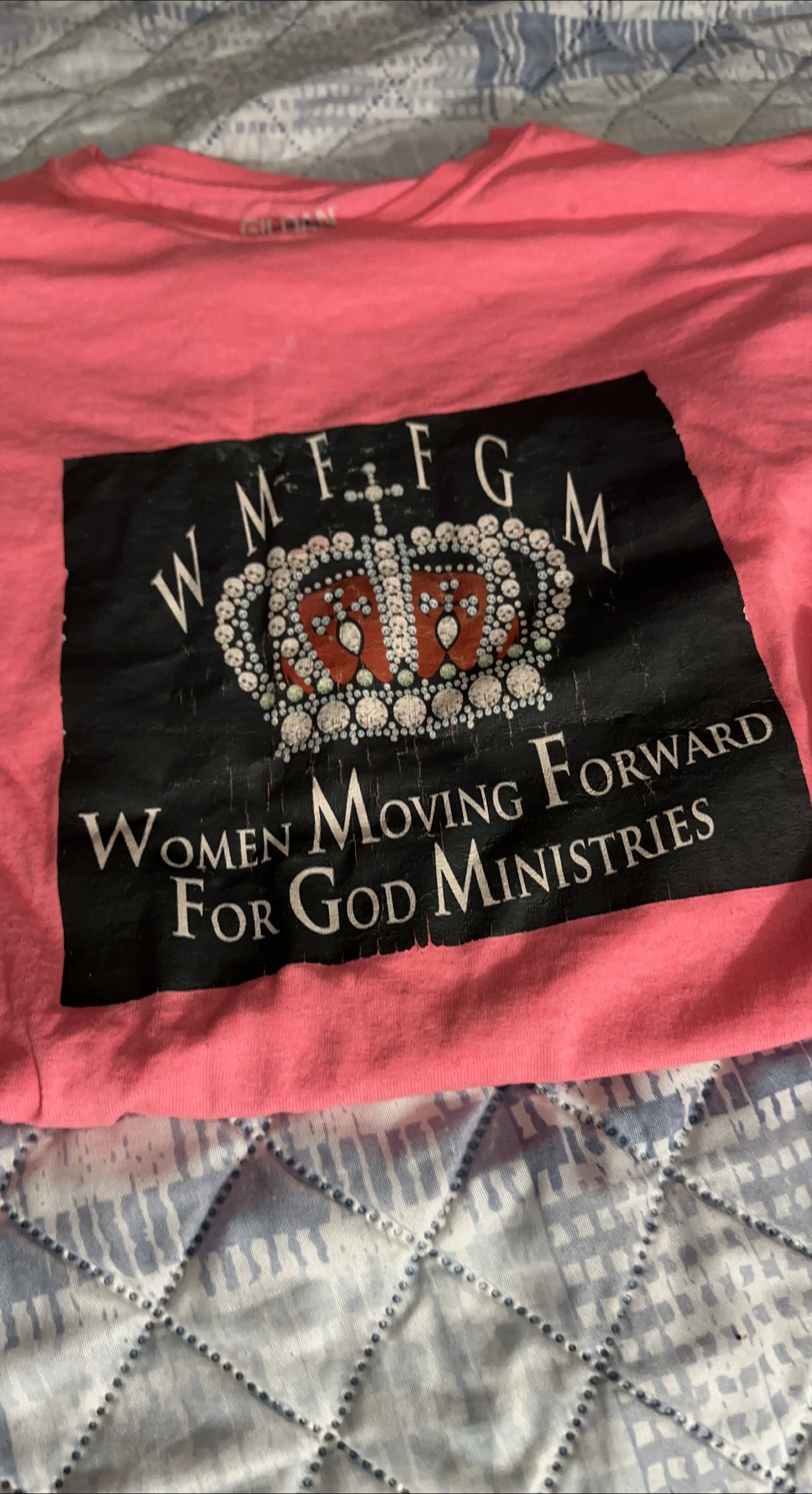Gildan Pink Women Moving Forward for God Ministries T-Shirt thumbnail
