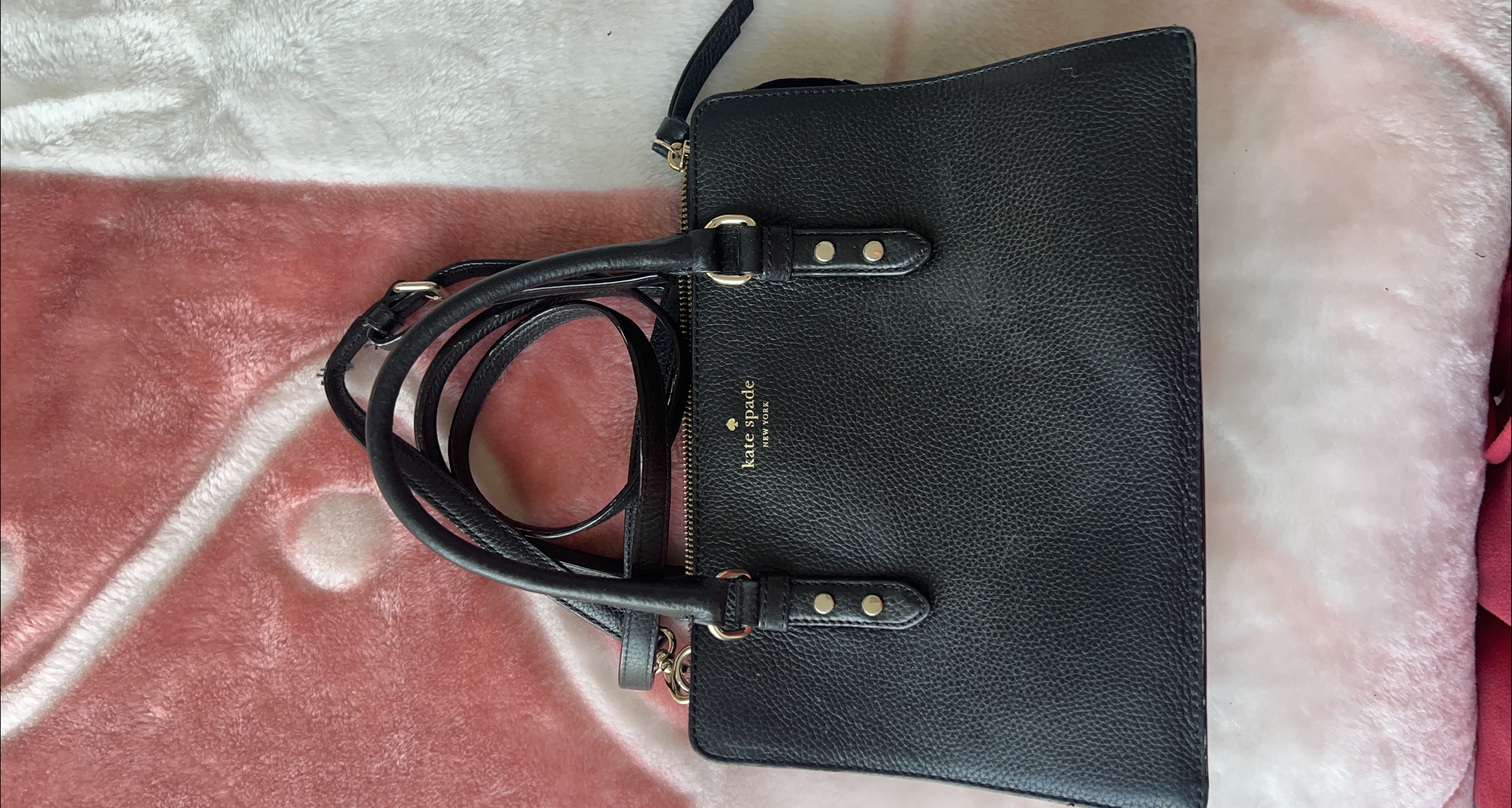 Kate Spade Black Leather Satchel thumbnail