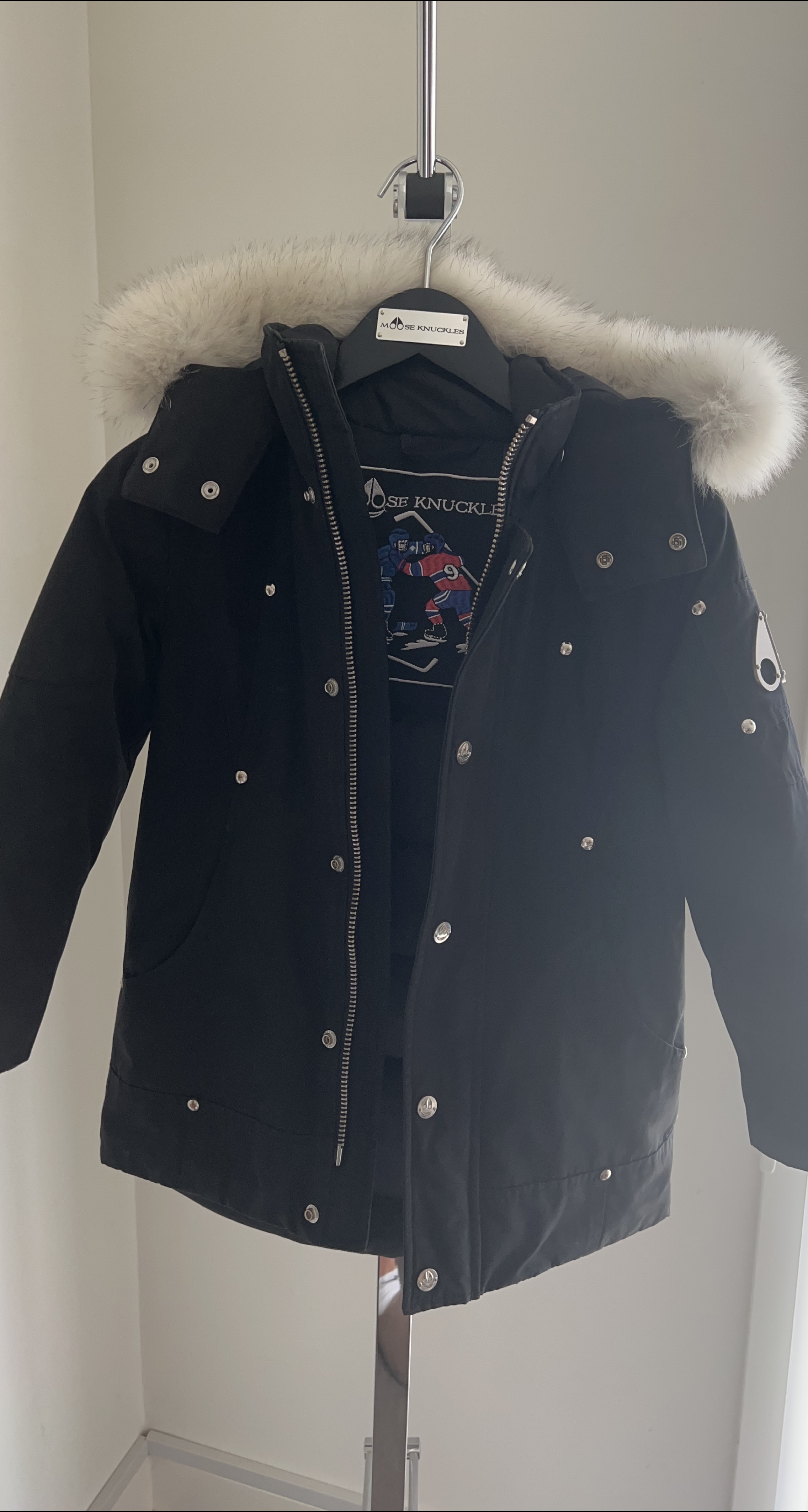 Moose Knuckles Black Jacket Kids XS thumbnail