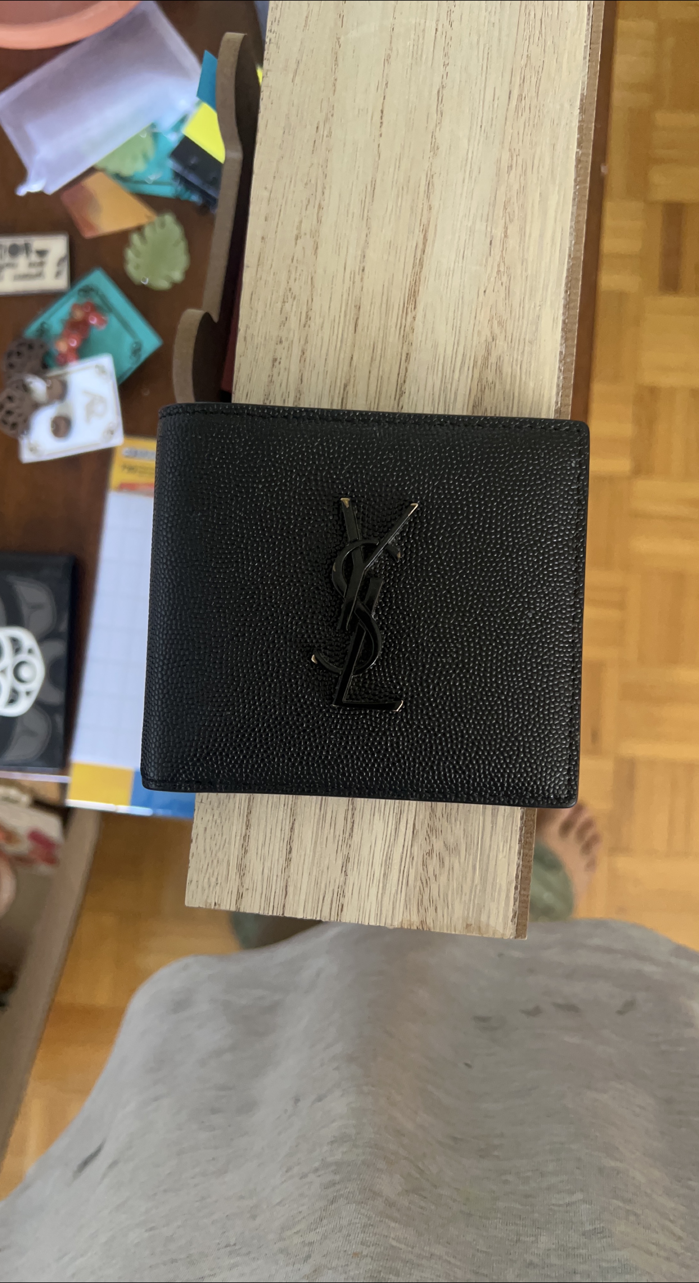 Saint Laurent YSL Black Leather Wallet