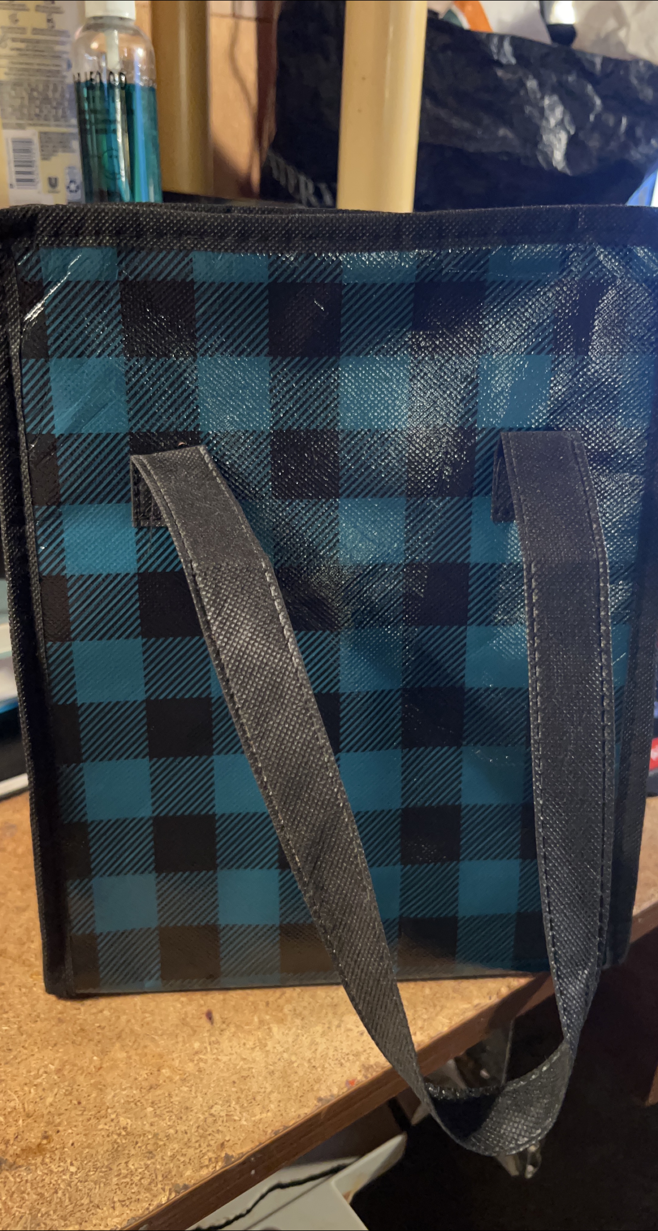 Blue Plaid Reusable Shopping Bag thumbnail