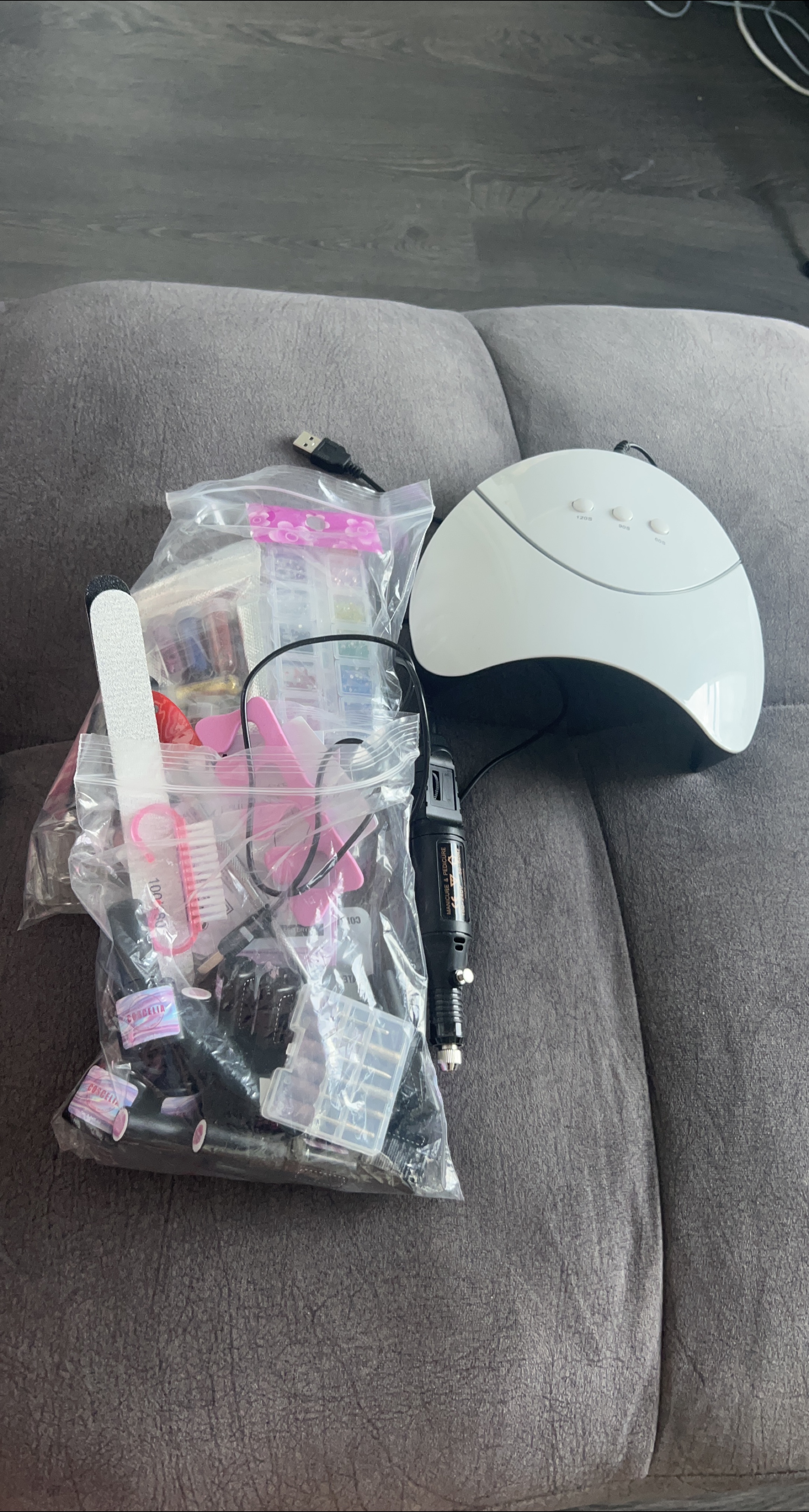 Nail Kit with Drill, Lamp, and Accessories thumbnail