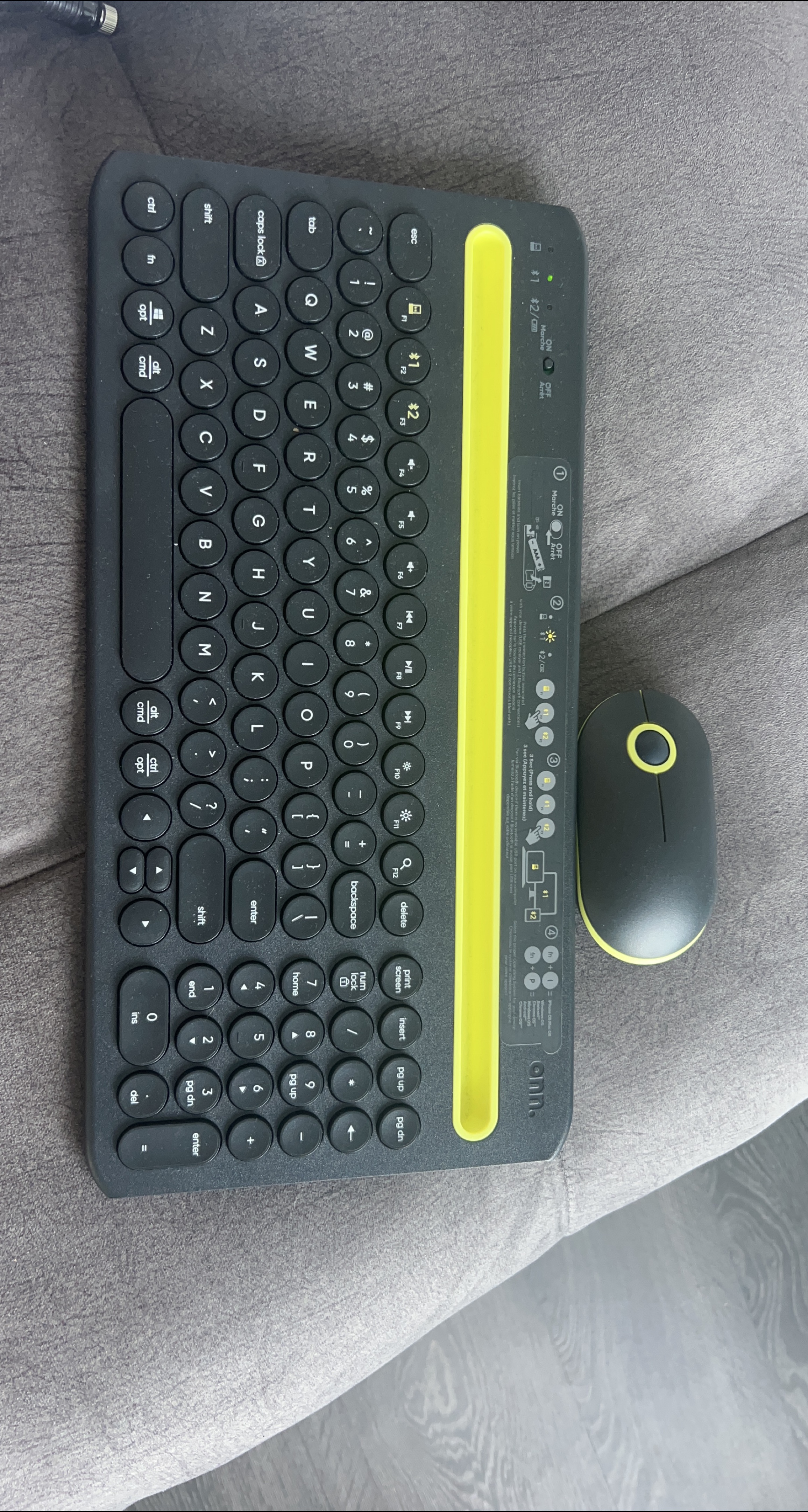 onn. Keyboard and Mouse Combo - Black/Yellow thumbnail