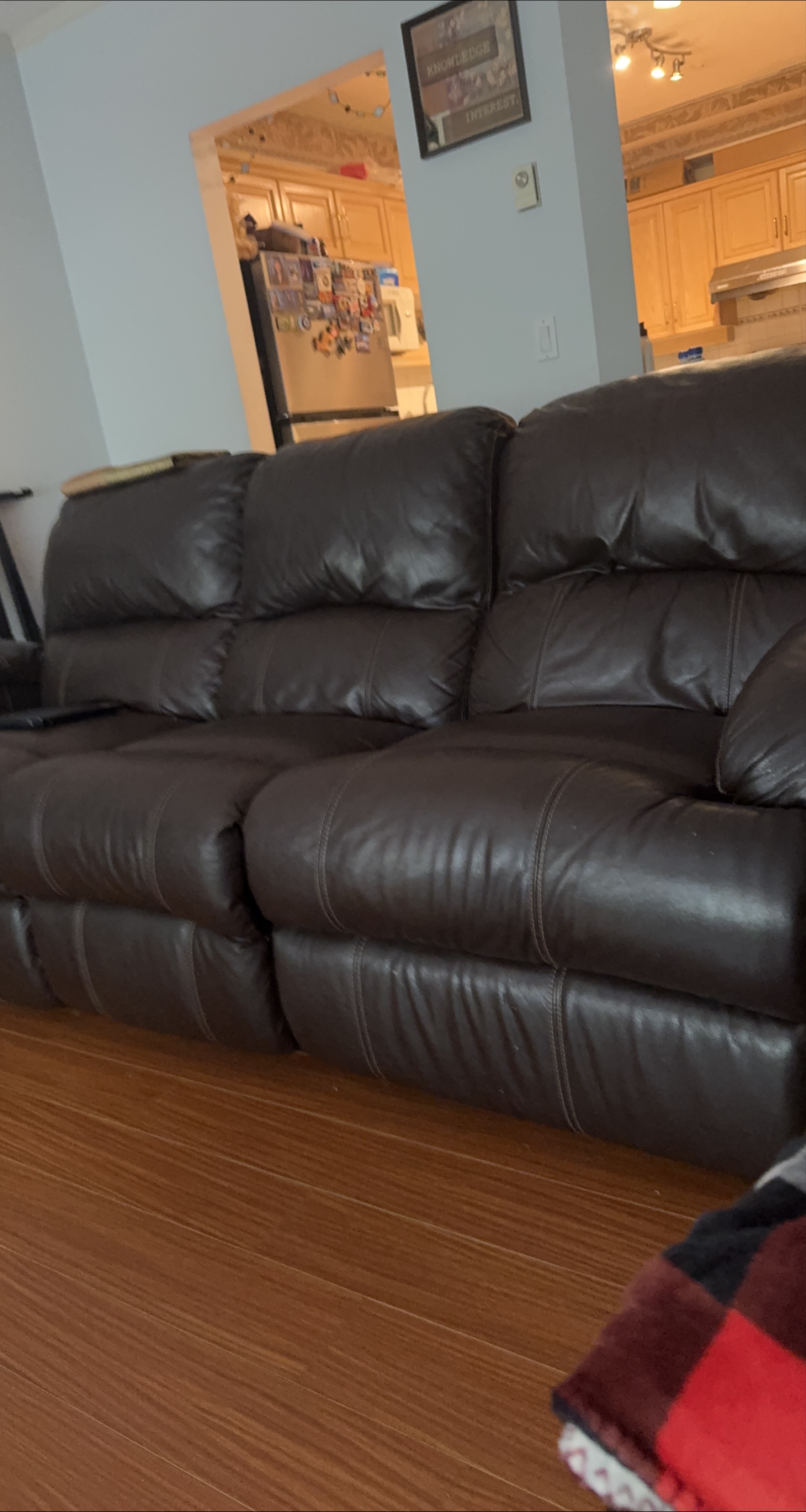 Brown Leather electric recliner Sofa thumbnail