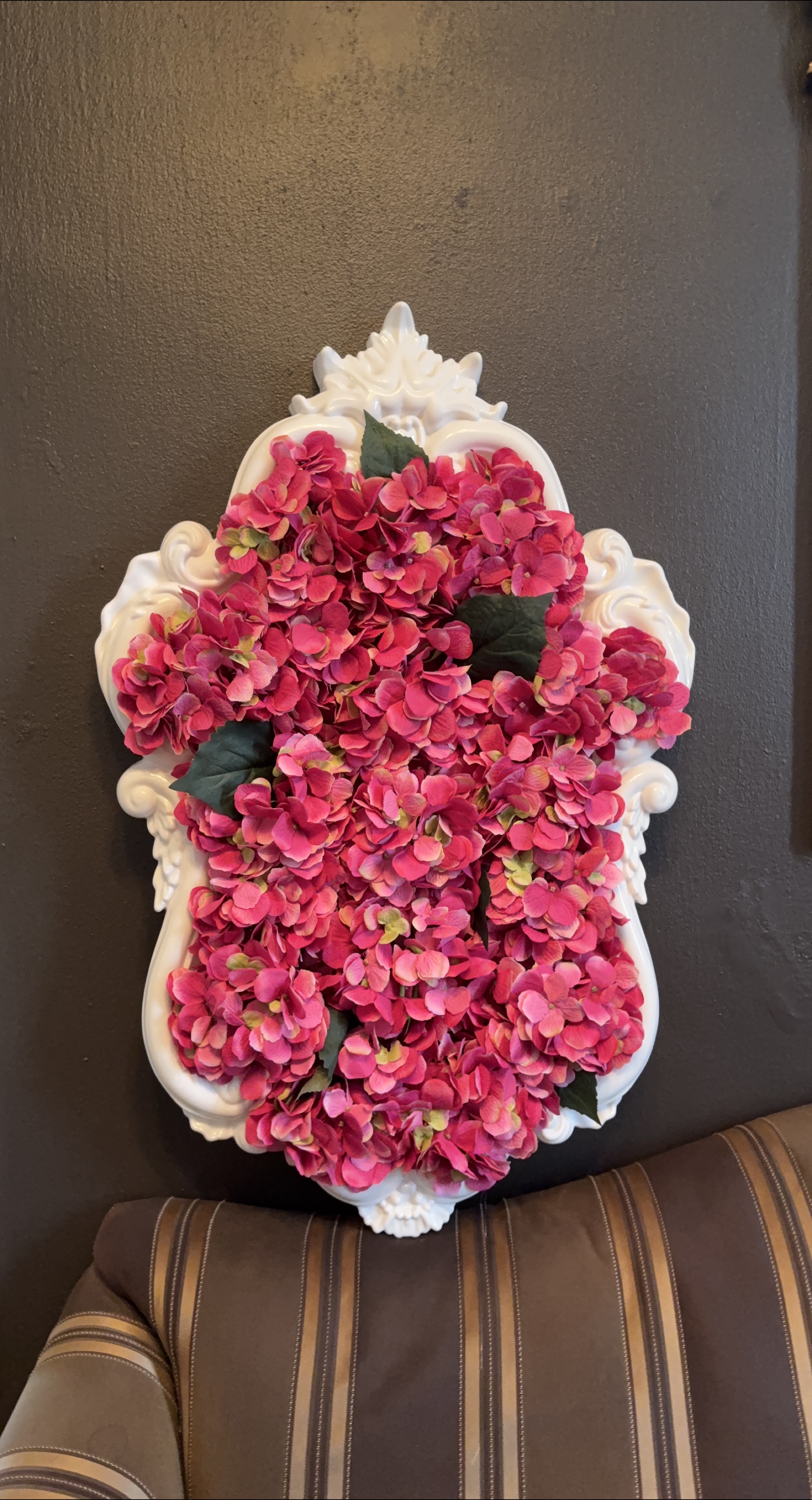 Wall Decor with Pink Hydrangeas
