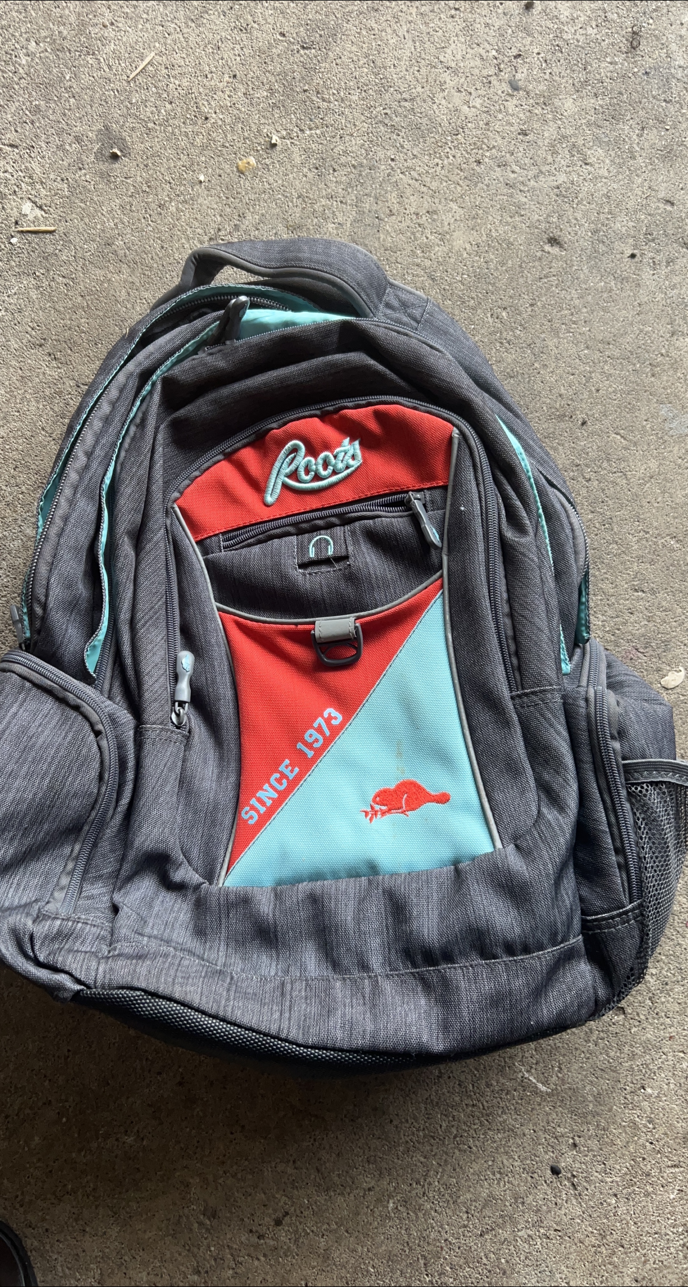 Roots Backpack - Grey, Red & Blue thumbnail