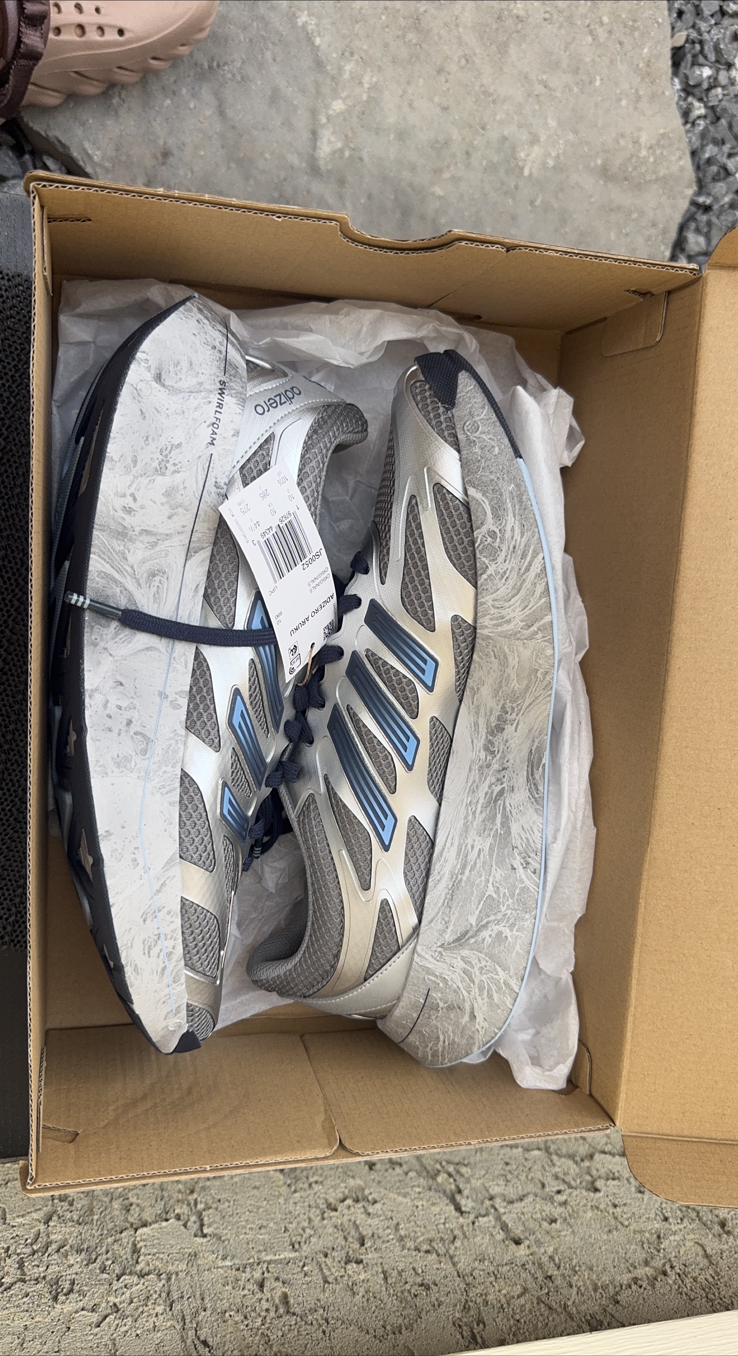 Adidas Adizero Aruku Silver/Blue, US 10.5