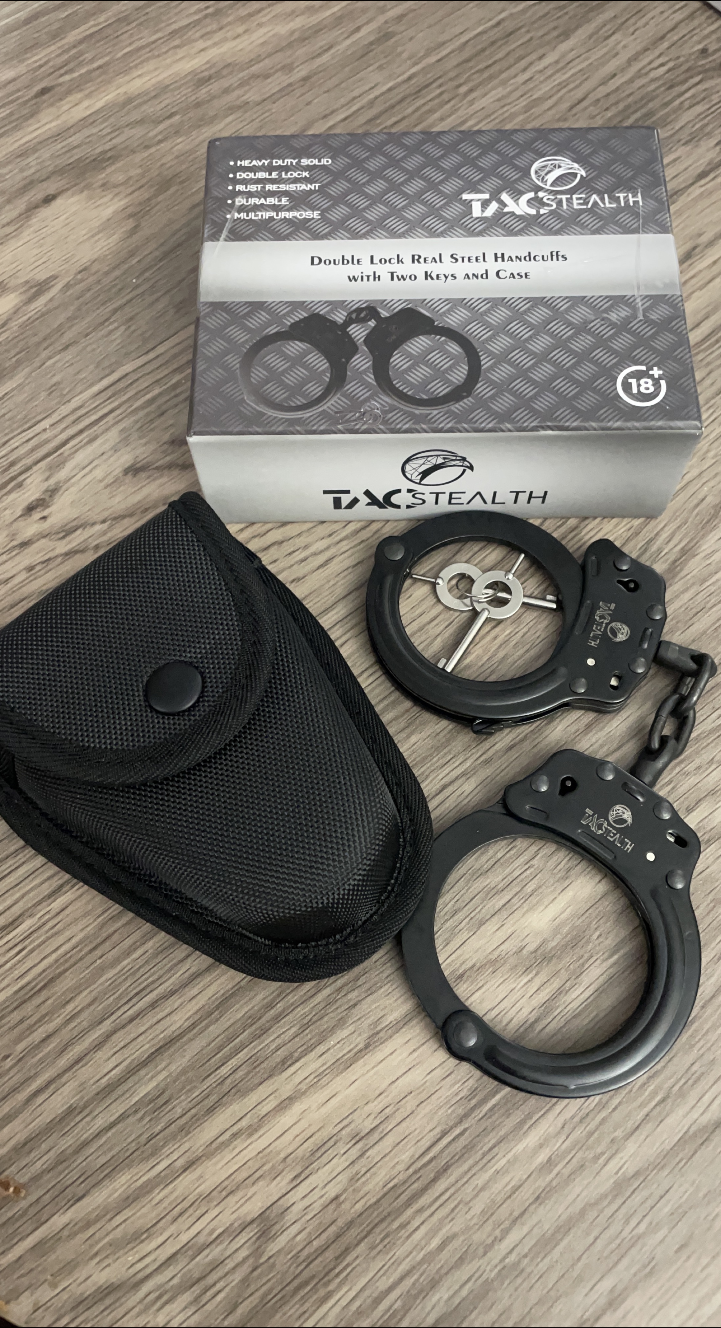 TAC Stealth Double Lock Handcuffs with Case