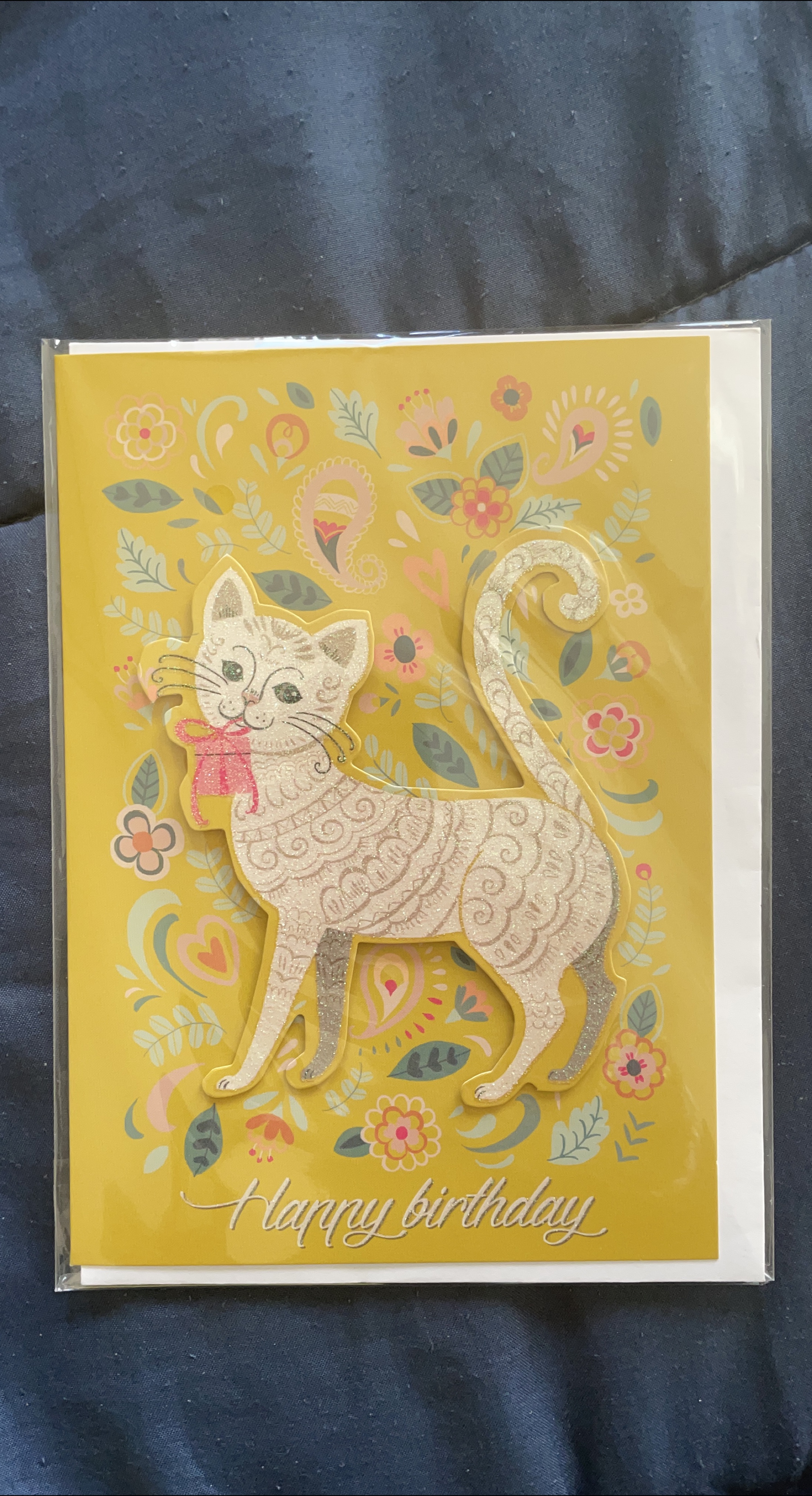 Happy Birthday Card - Cat Design (with envelope) thumbnail