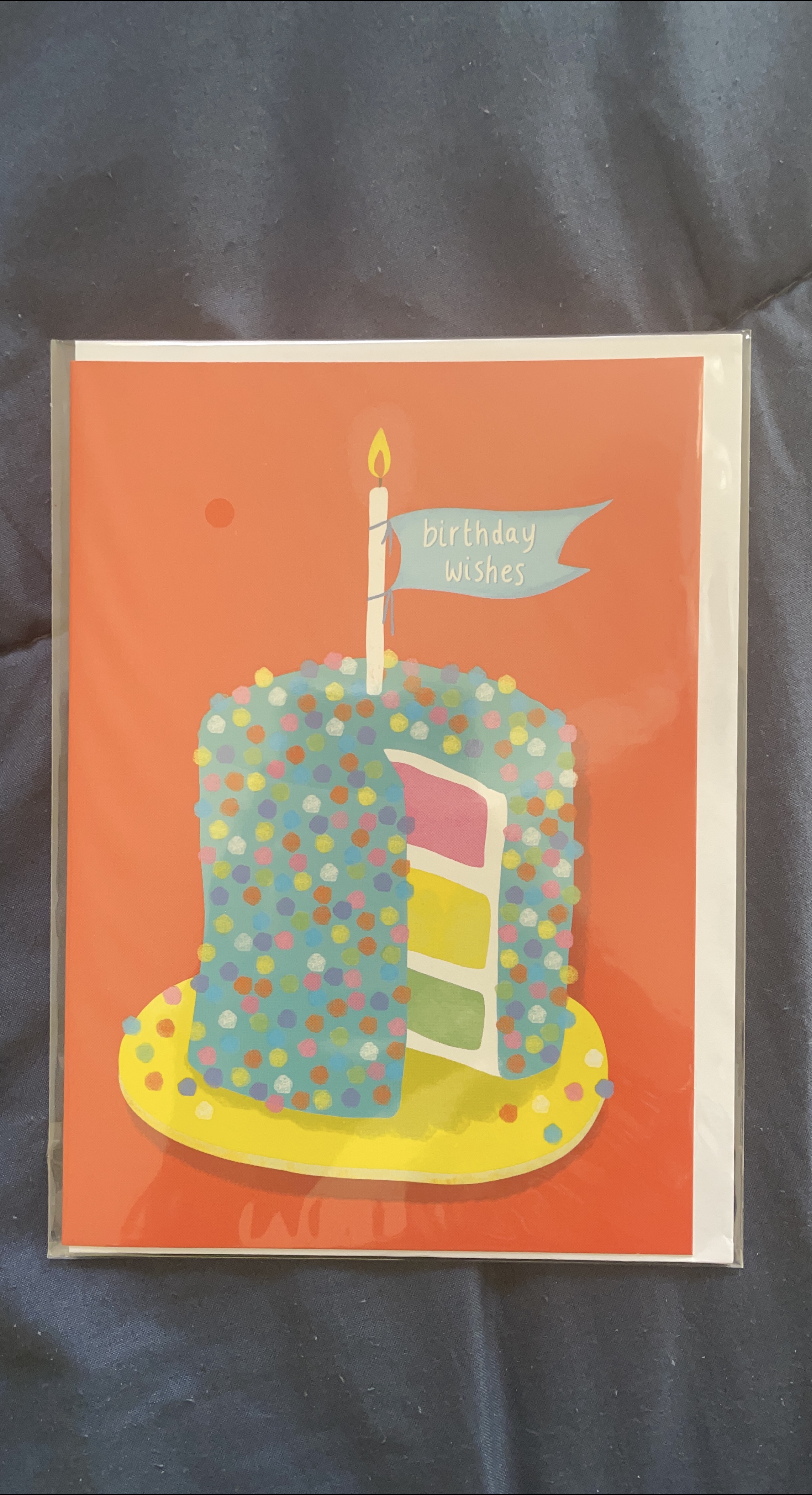 Birthday Wishes Cake Card - with envelope thumbnail