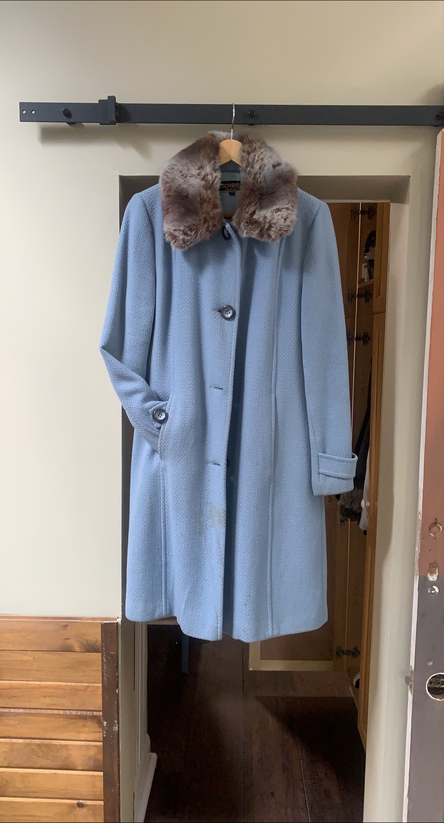 Novelti Blue Coat w/ Faux Fur Collar thumbnail
