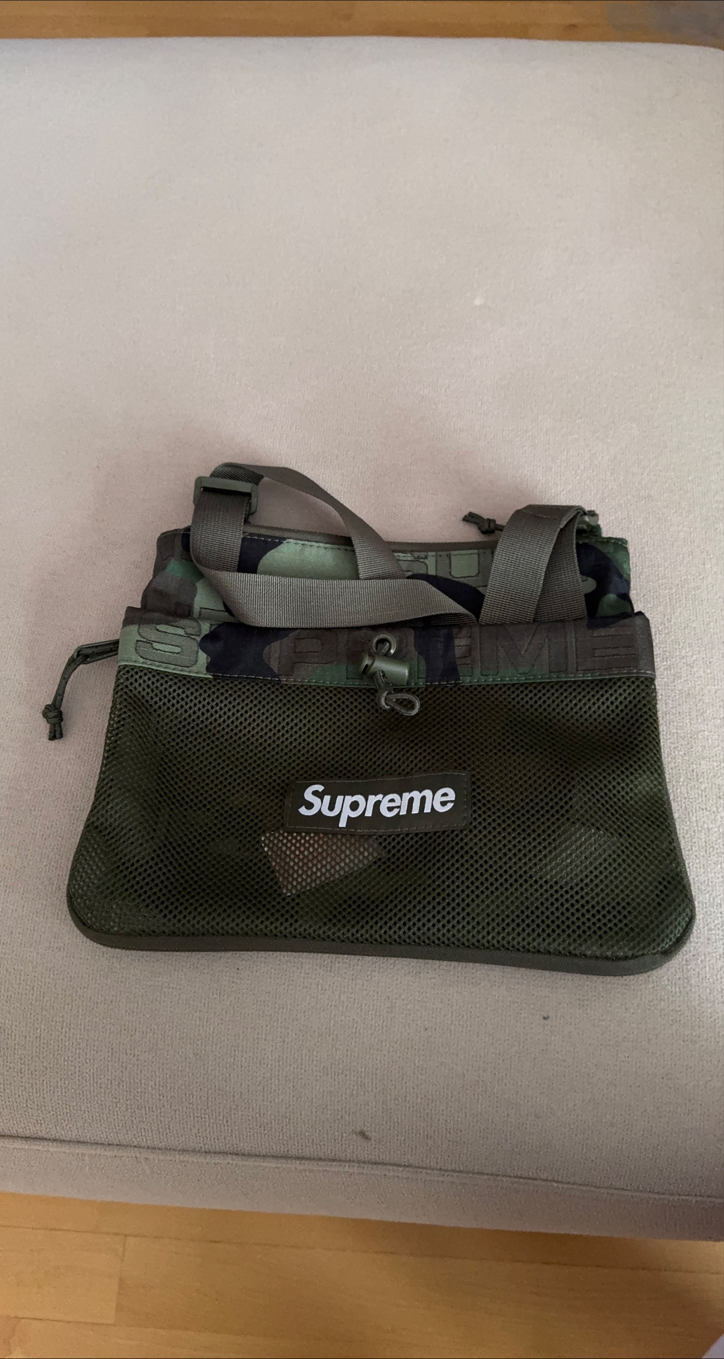 Supreme Camo Mesh Pouch Bag