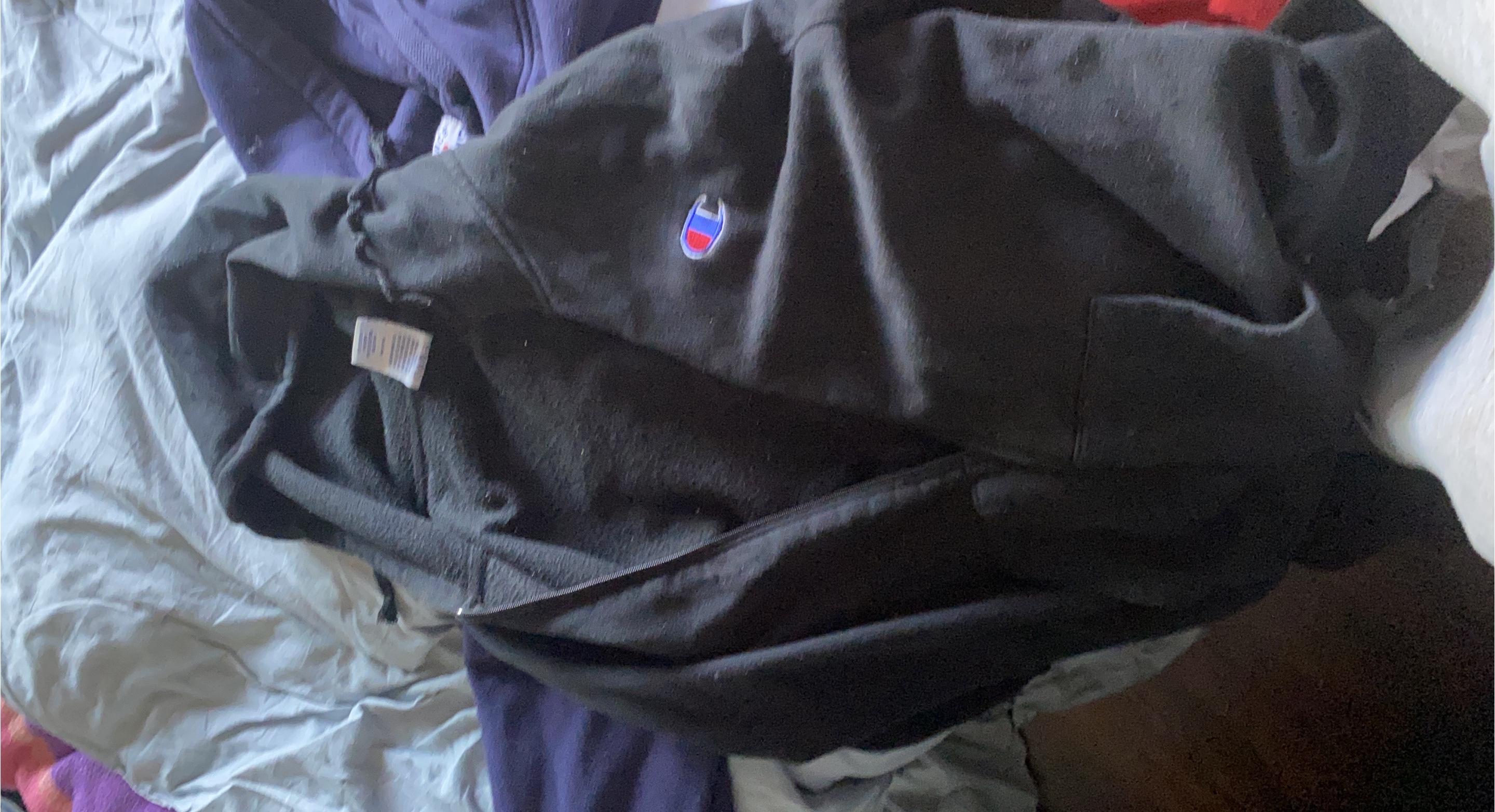 Champion Black Hoodie - Size Large thumbnail